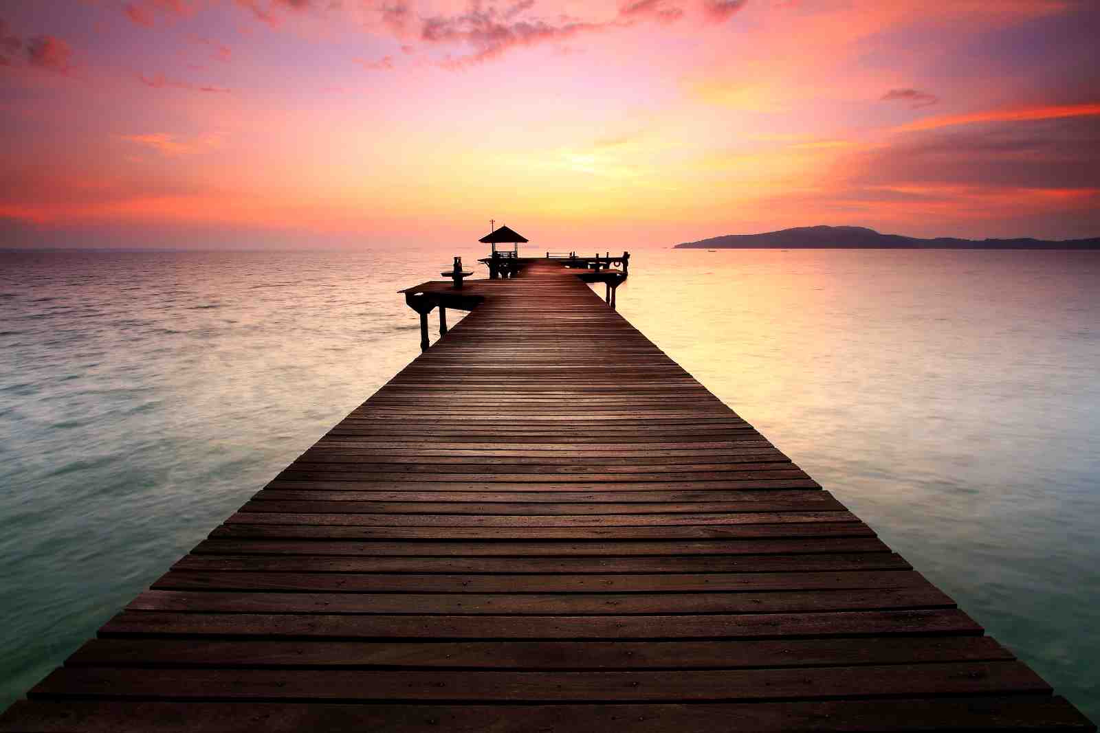 Serene Sunset Pier Wall Art - Ocean Wall Art