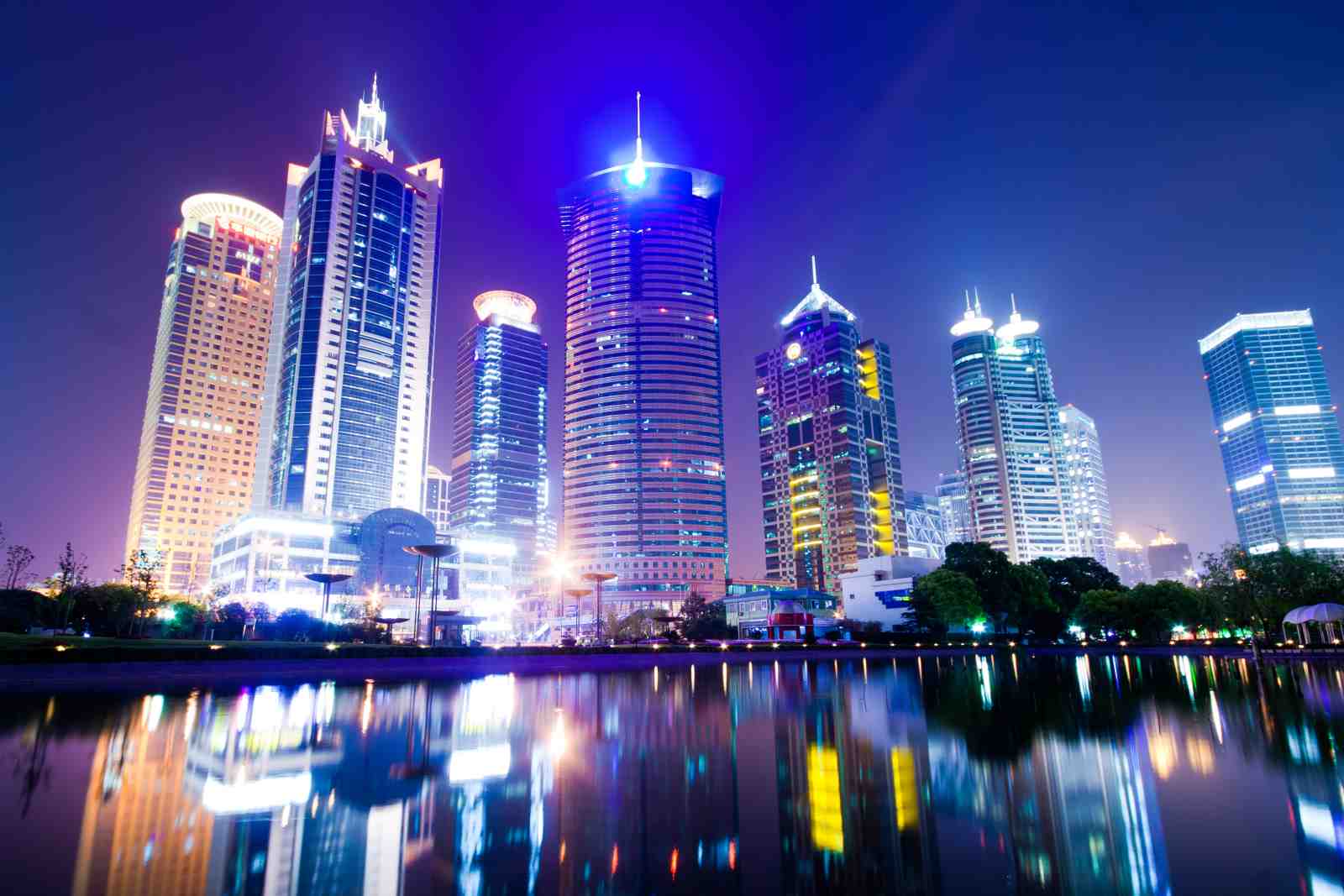 Modern Cityscape Night View Wall Art