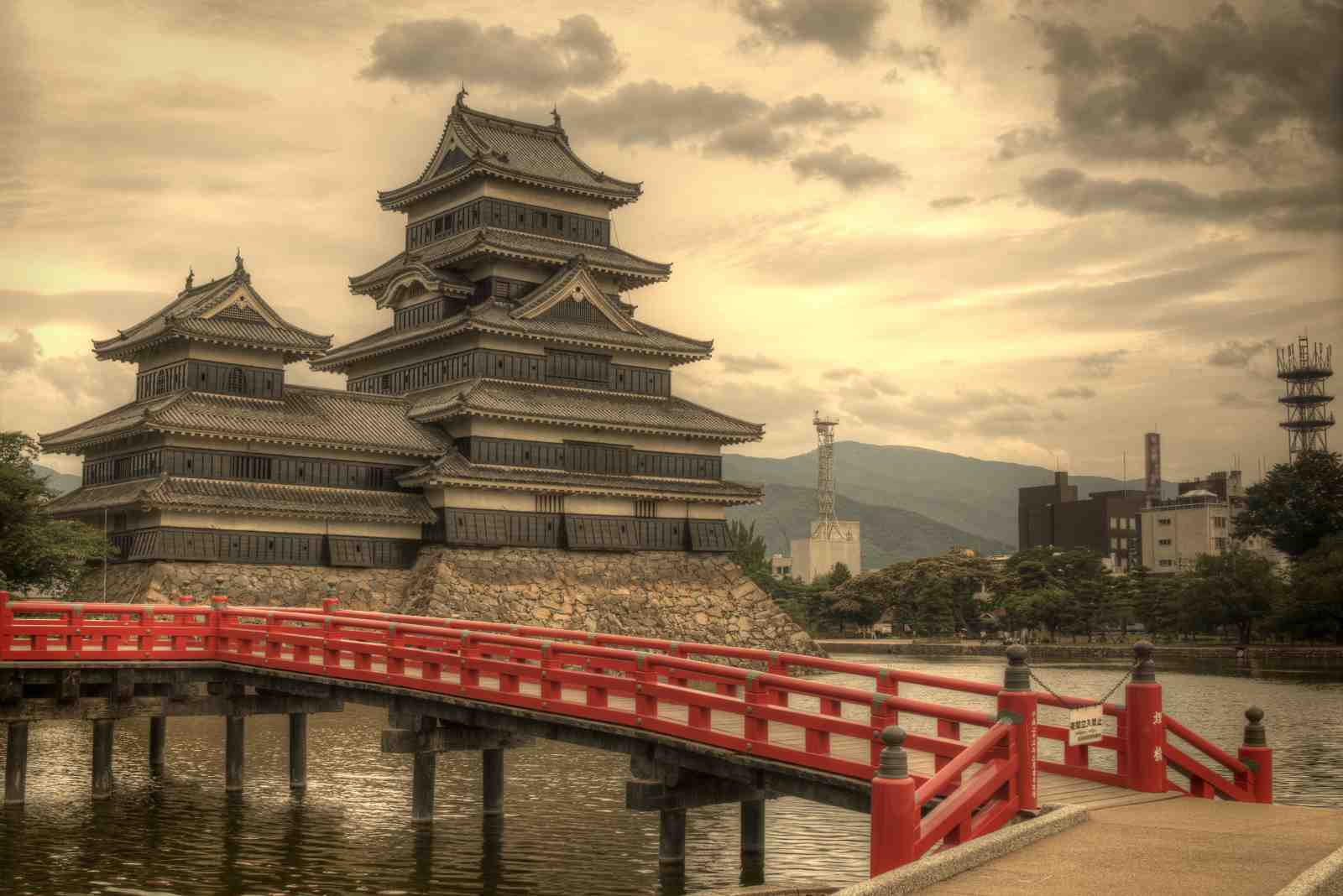 Majestic Japanese Castle Bridge Wall Art