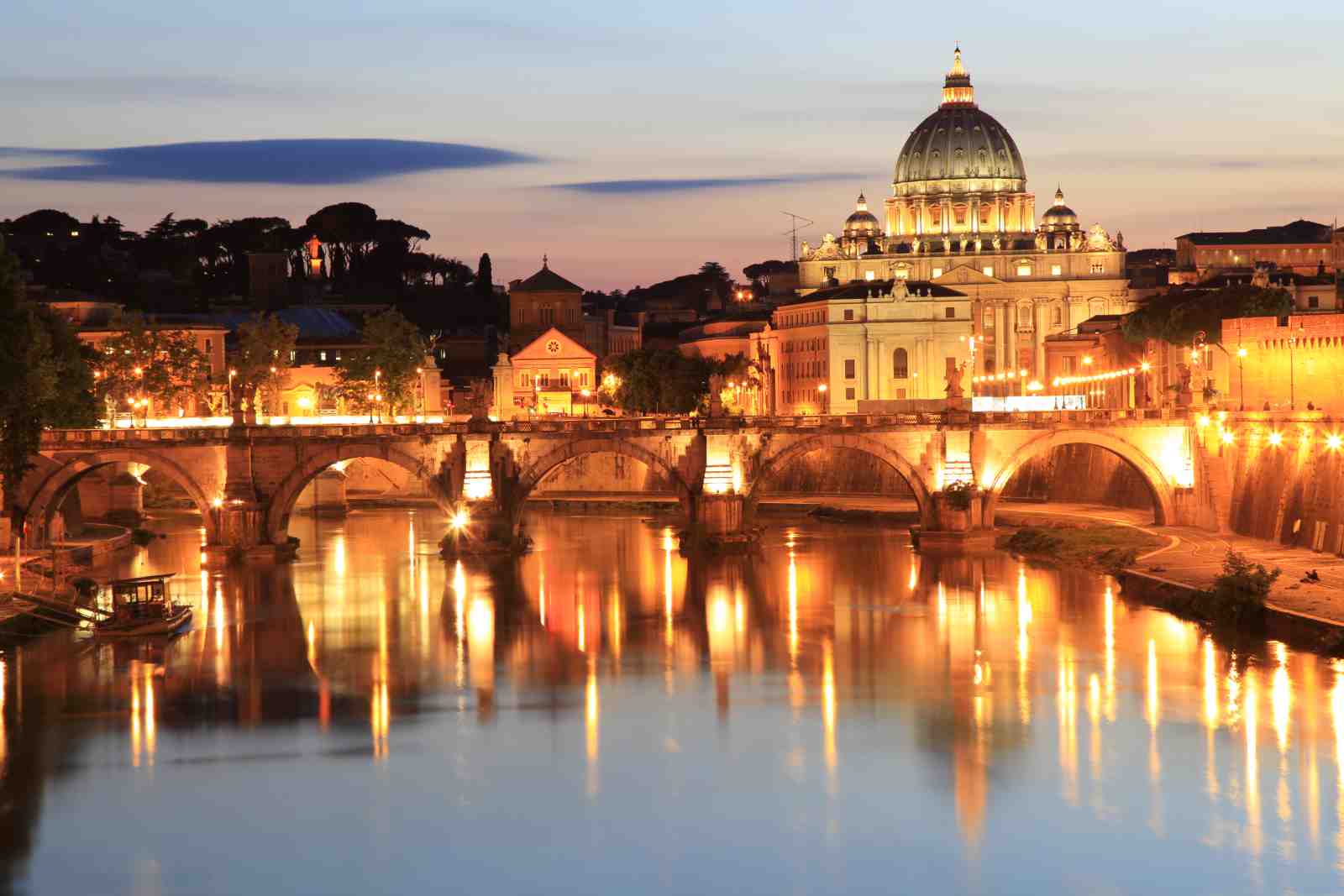Rome Ponte Sant'Angelo Sunset Wall Art