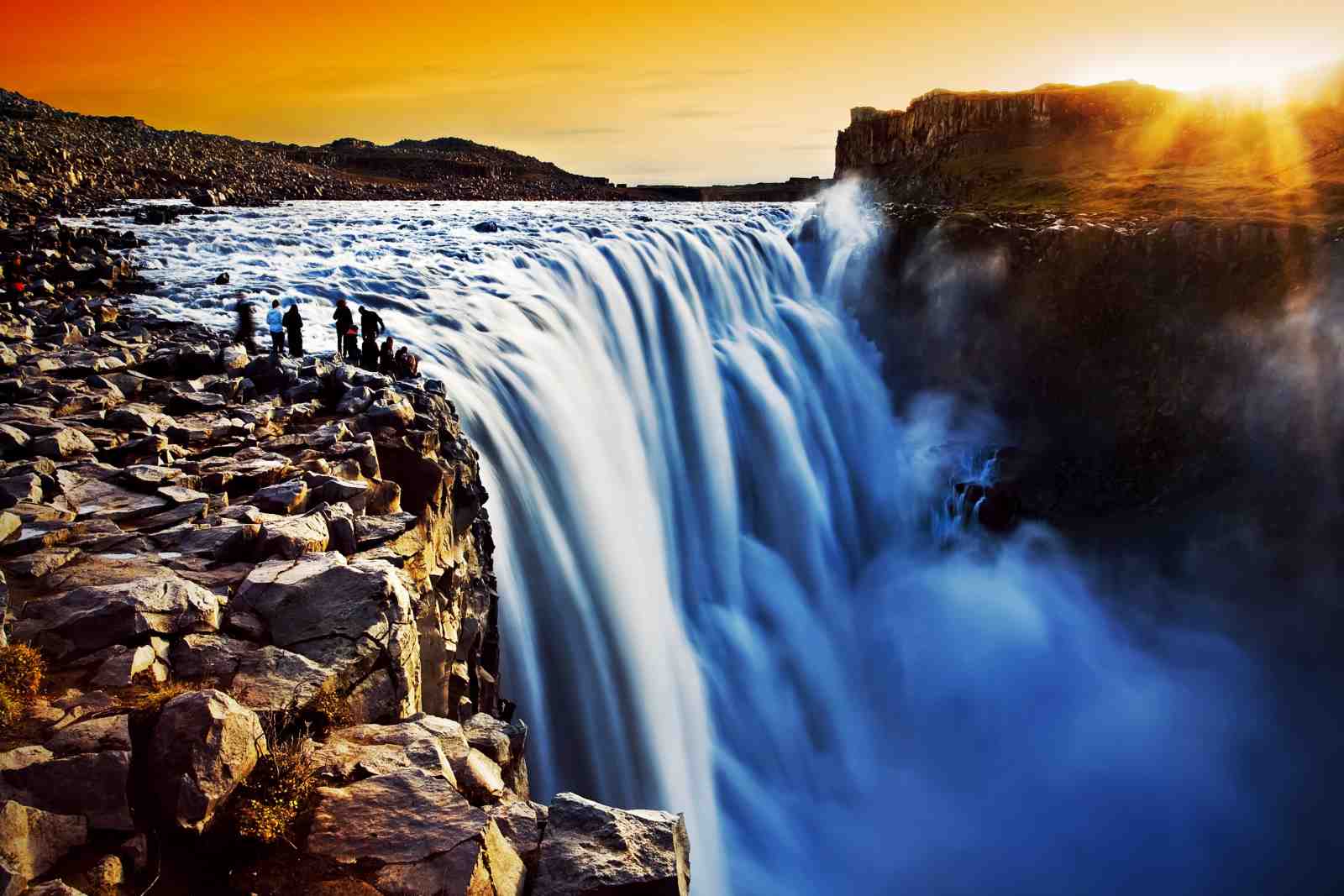 Majestic Waterfall Sunset Wall Art - Nature Wall Art