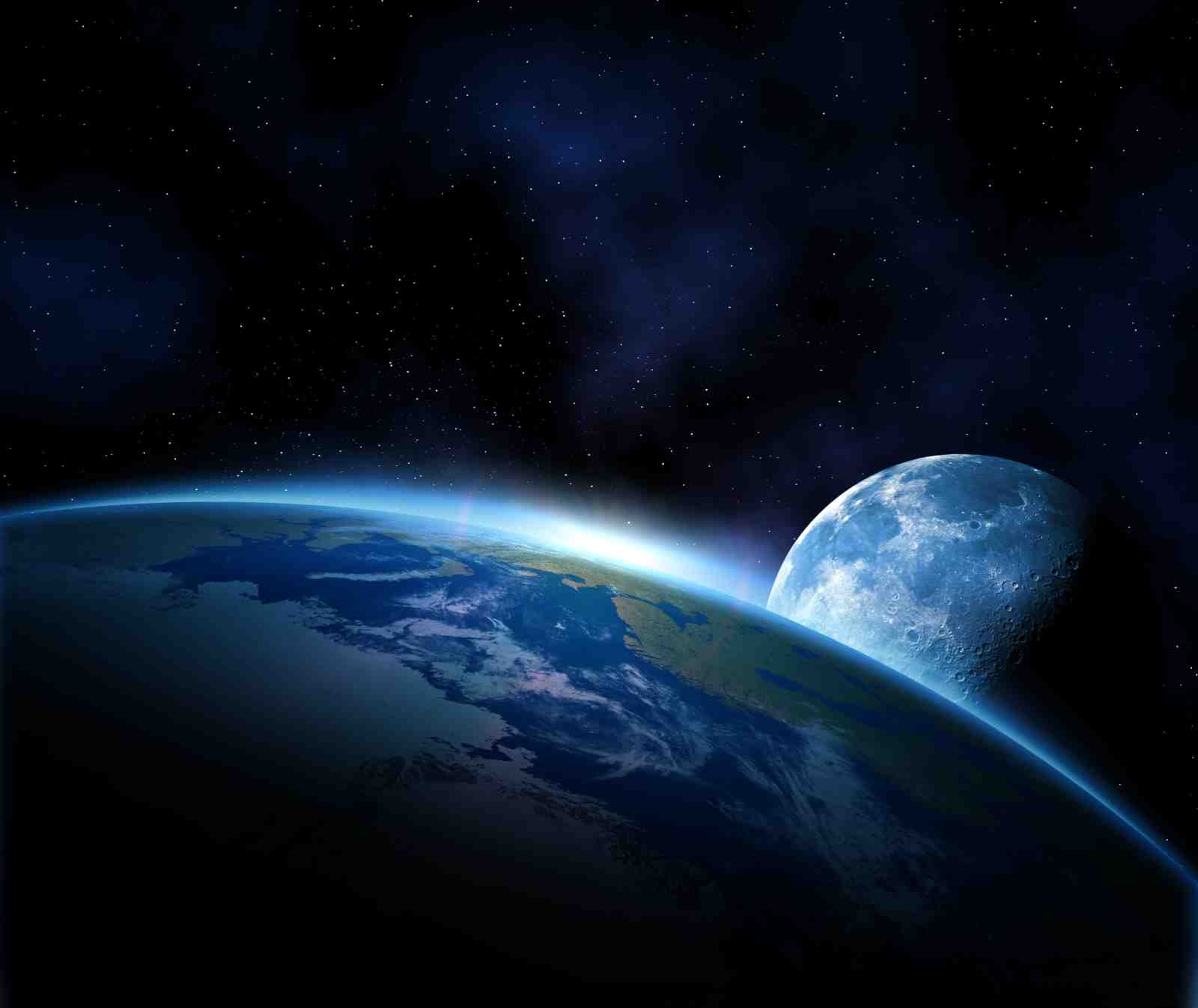 Cosmic Earth & Moon Serenity Wall Art