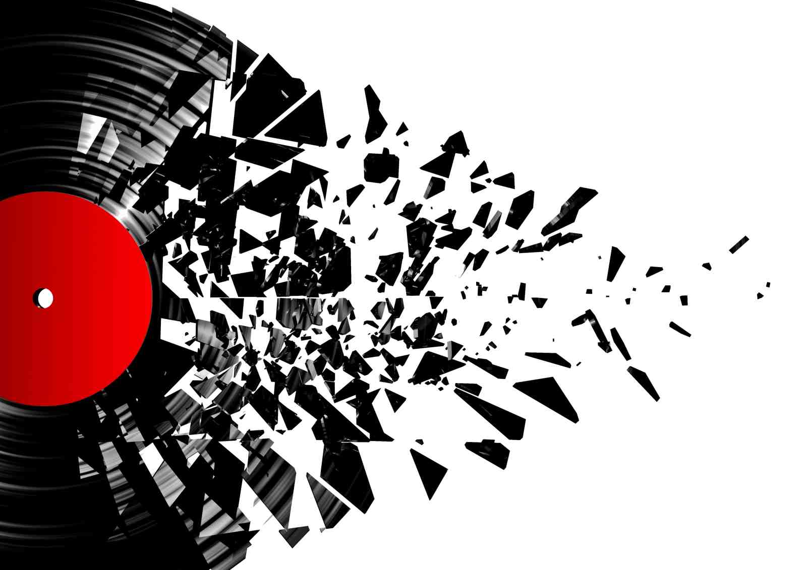 Explosive Vinyl Record Shattered Wall Art