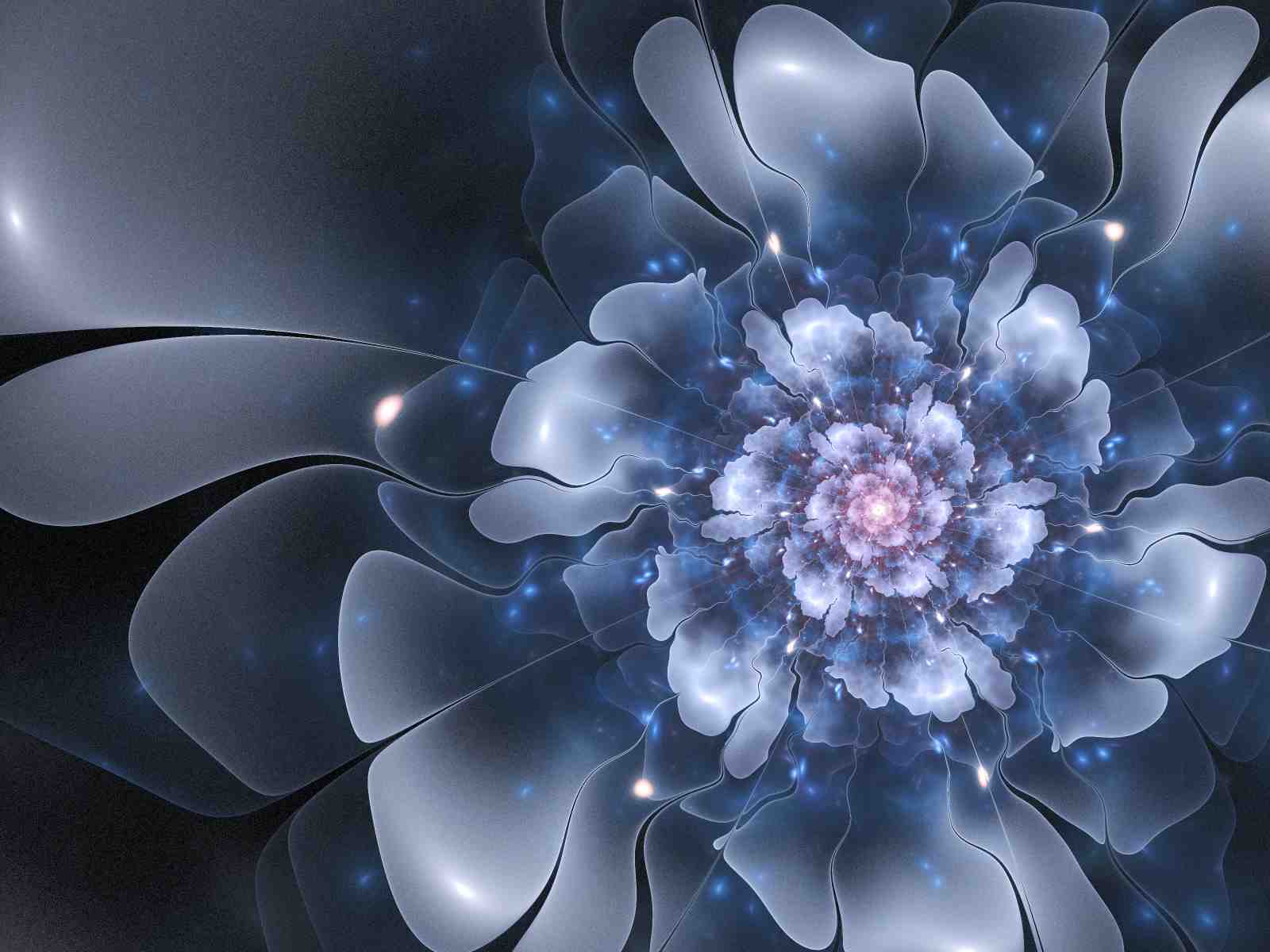 Abstract Blue Floral Glow Wall Art
