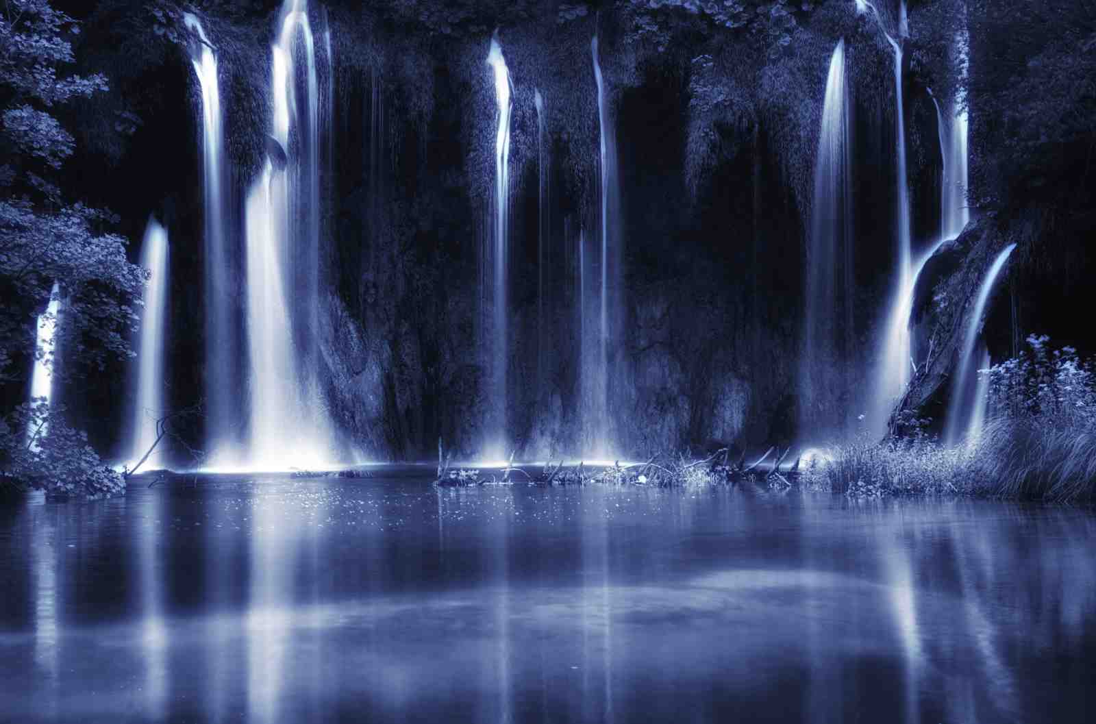 Enchanting Blue Waterfall Serenity Wall Art