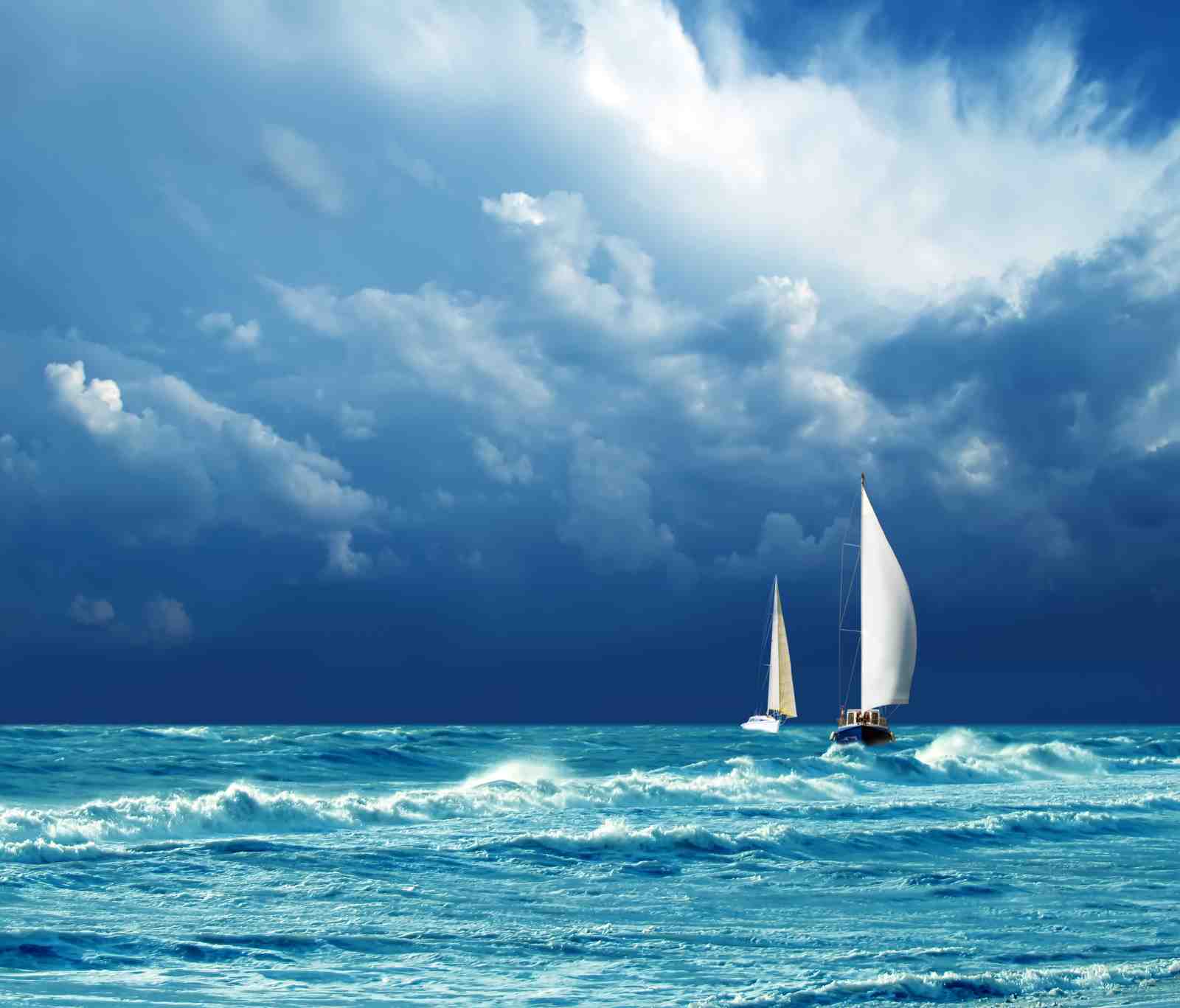 Sailing Majestic Ocean Waves Wall Art