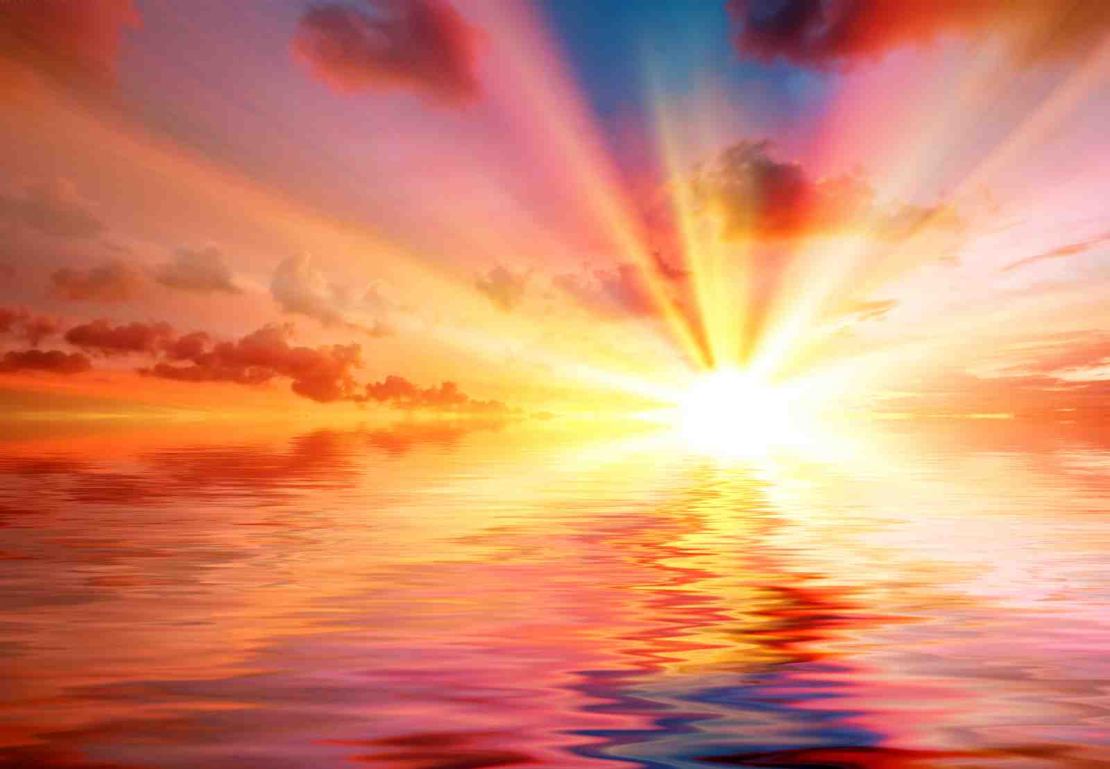 Vibrant Sunset Over Ocean Wall Art