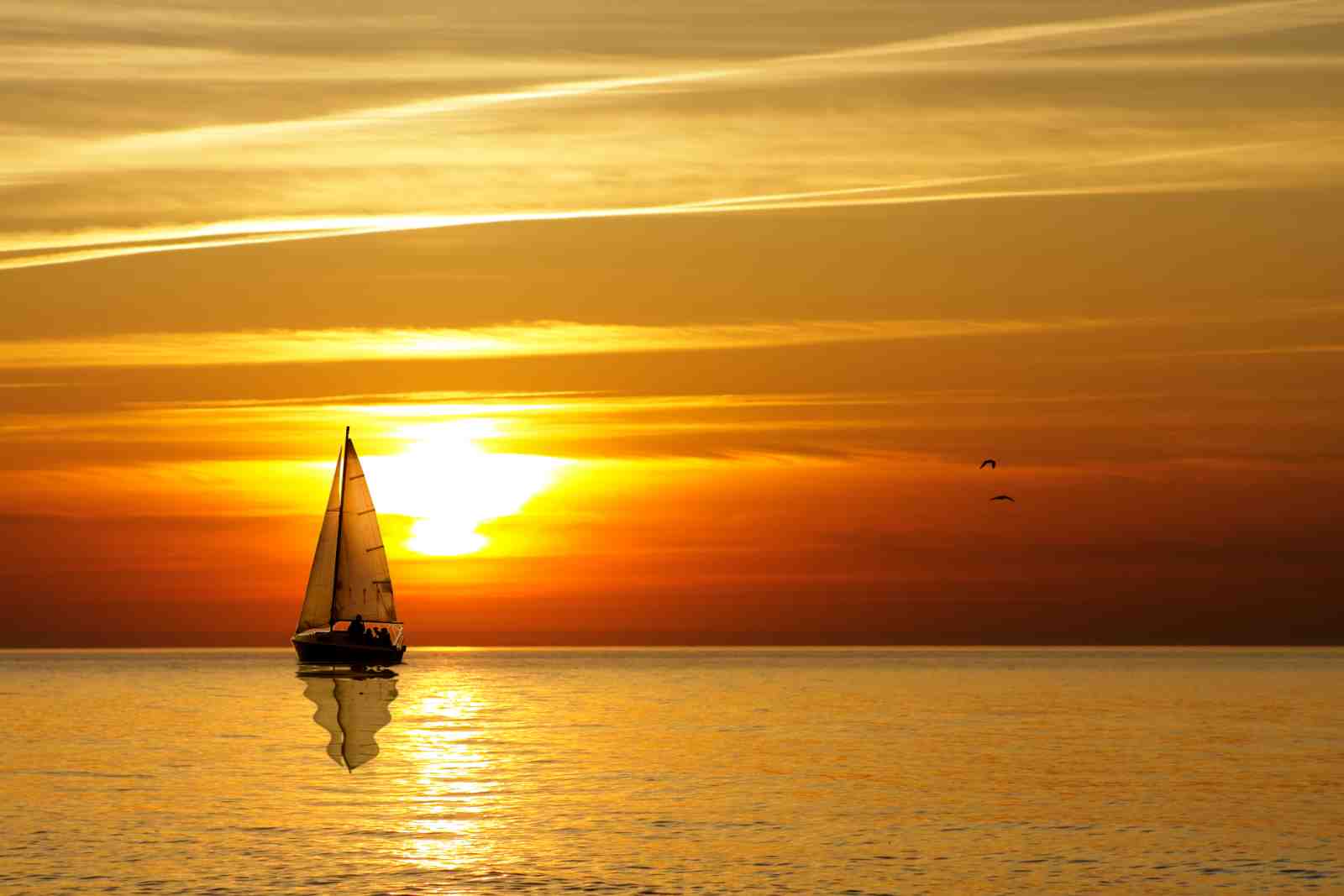 Serene Sailboat Sunset Wall Art