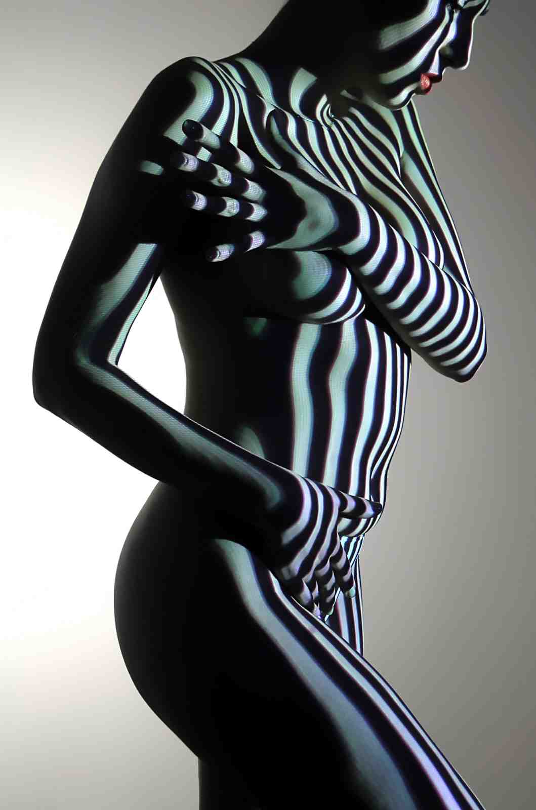 Abstract Zebra Body Art Wall Art
