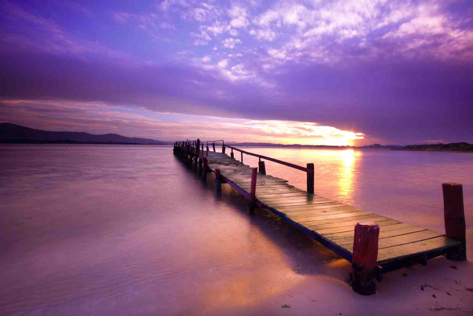 Serene Sunset Pier Wall Art