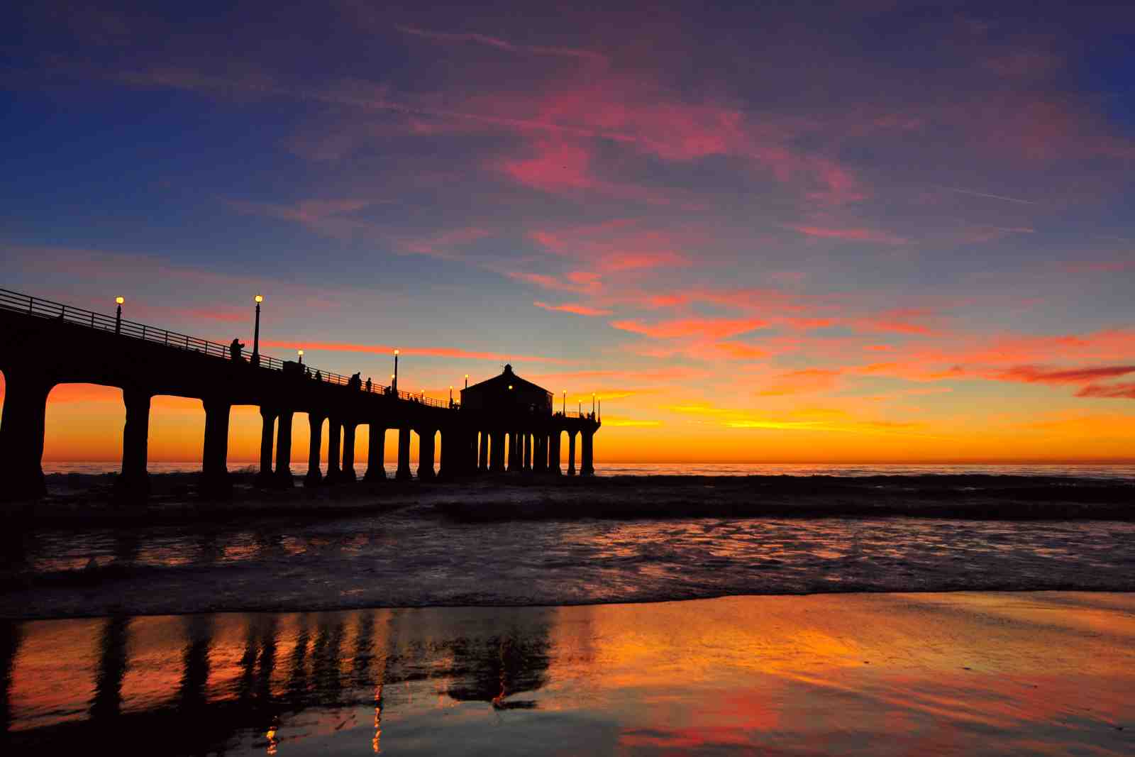 Vibrant Sunset Pier Wall Art