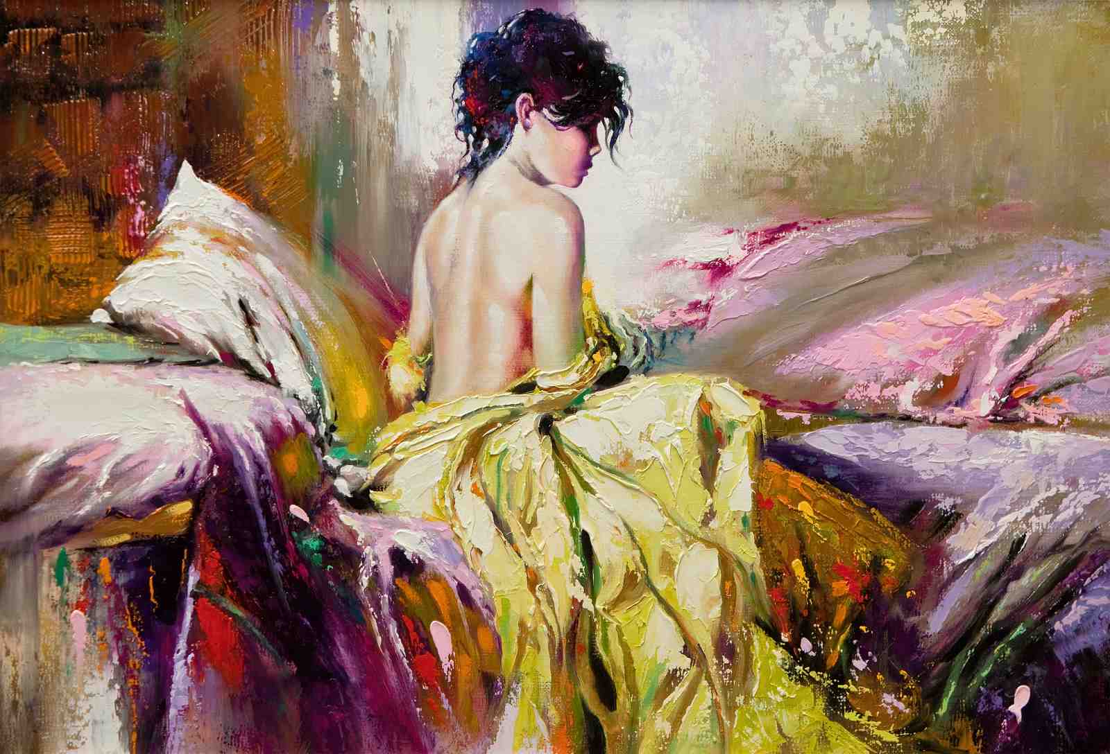 Serene Woman Impressionist Art Wall Art