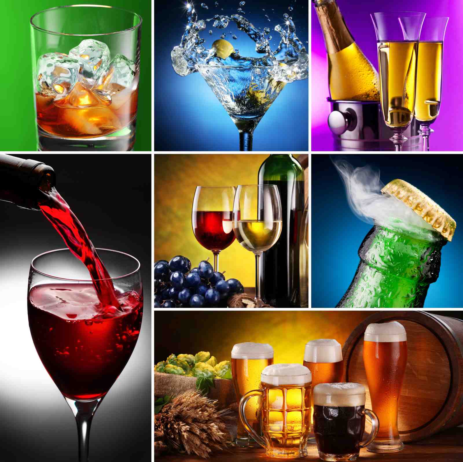 Cocktail & Beer Collage Wall Art