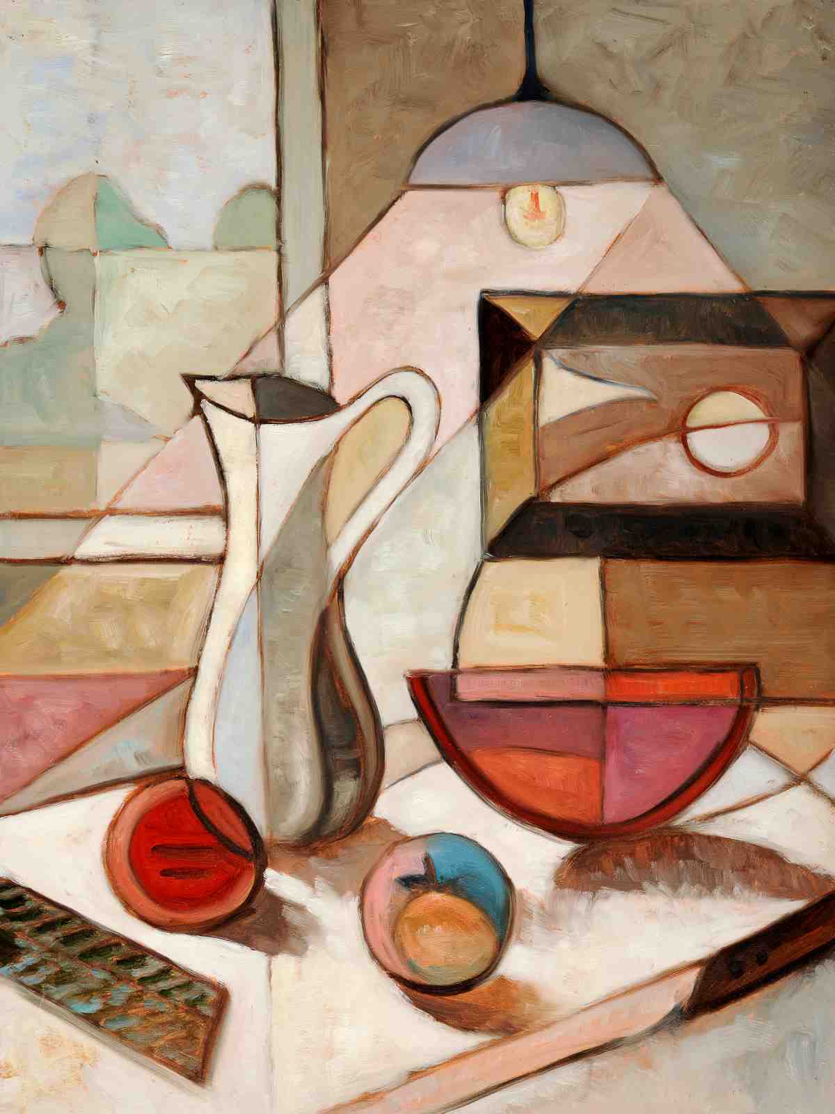 Abstract Still Life Jug & Fruit Wall Art