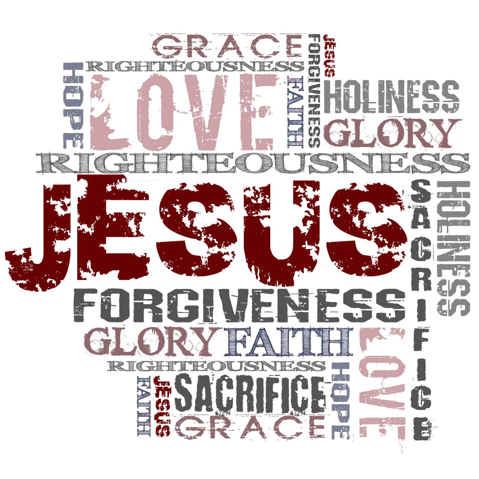 Jesus Word Cloud Christian Wall Art
