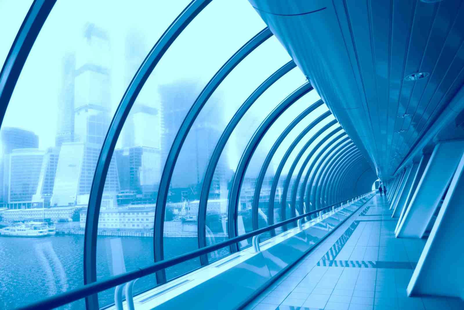 Futuristic Cityscape Tunnel Wall Art