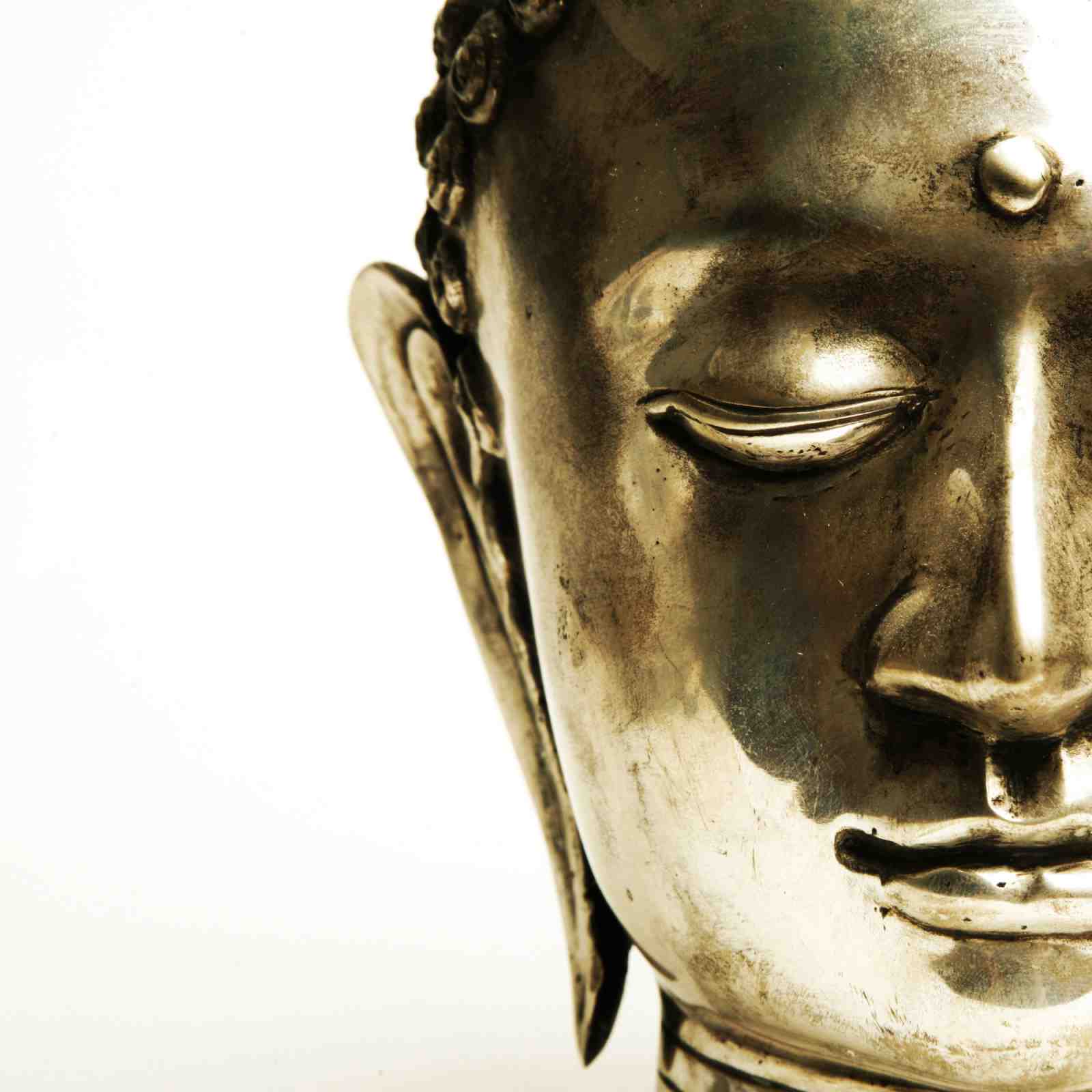 Serene Buddha Face Metallic Wall Art