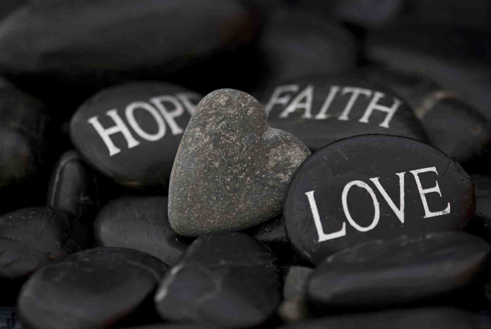 Inspirational Words Heart Stone Wall Art