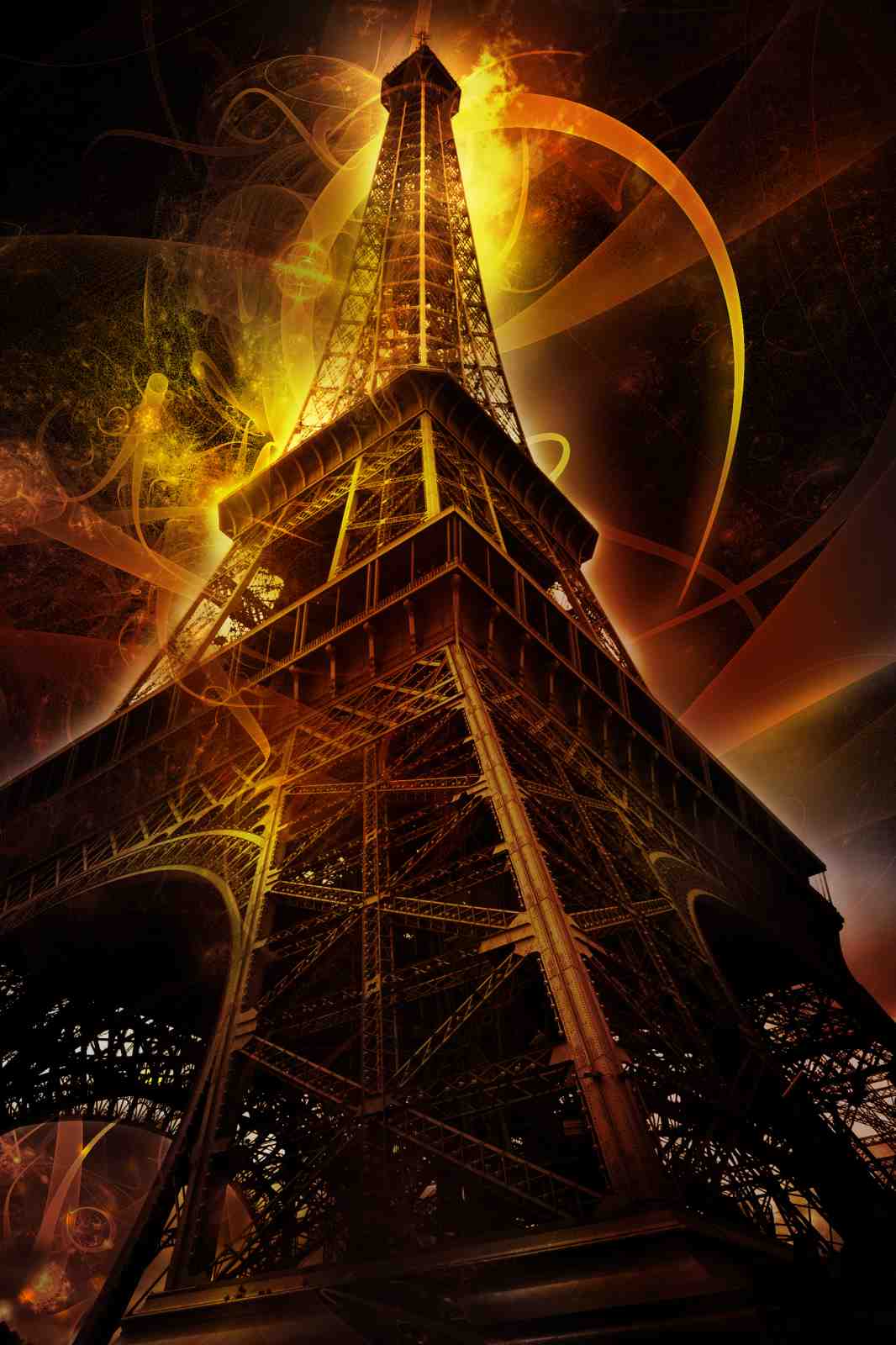 Ethereal Eiffel Tower Abstract Wall Art