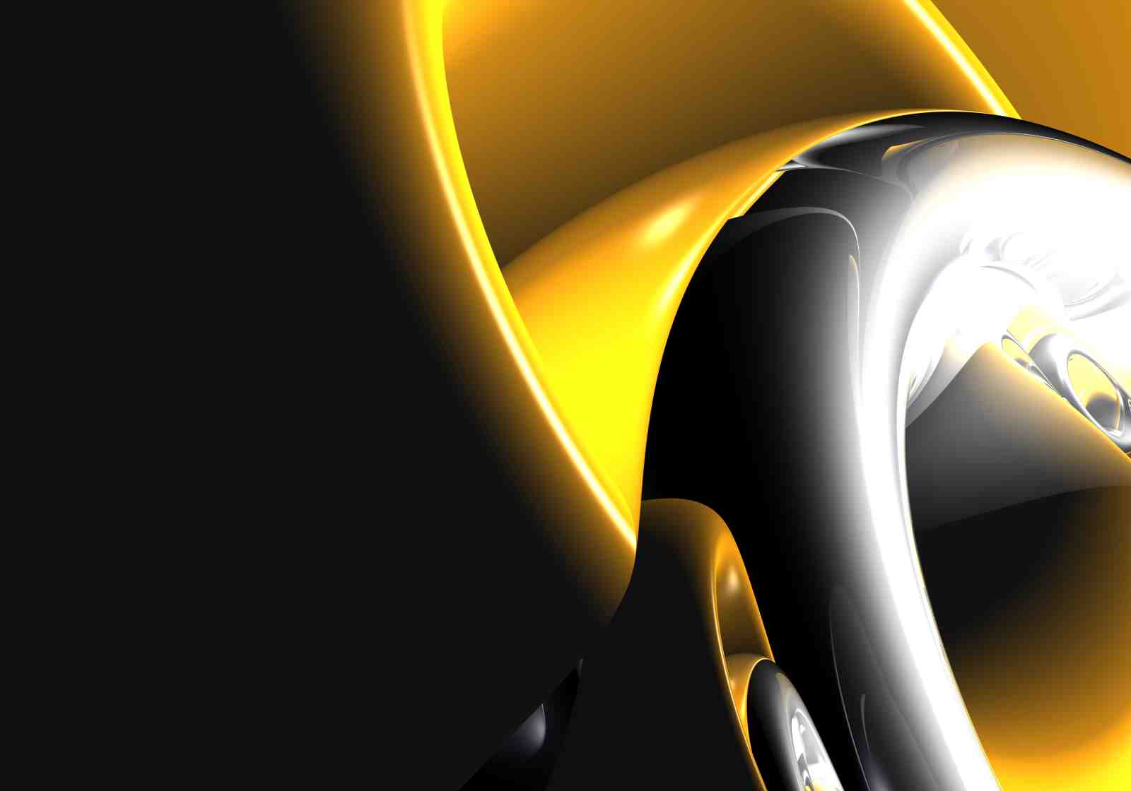 Abstract Gold & Chrome Flow Wall Art
