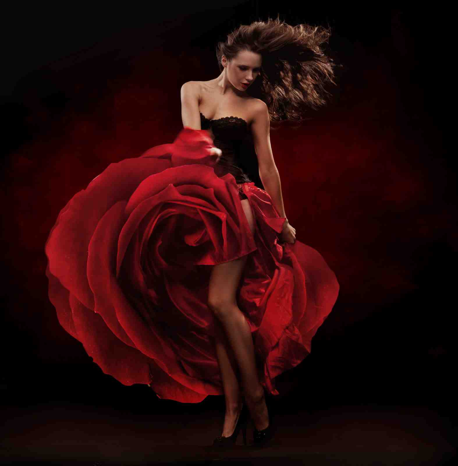 Passionate Red Rose Dancer Wall Art
