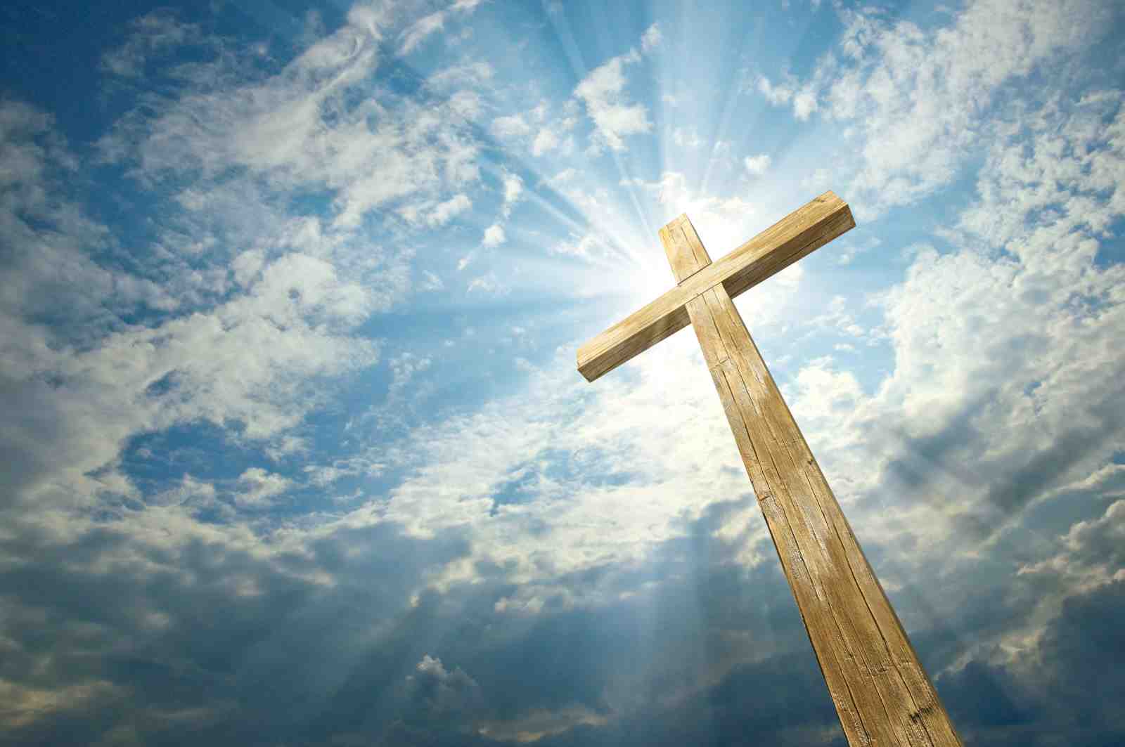 Inspirational Wooden Cross Sky Wall Art