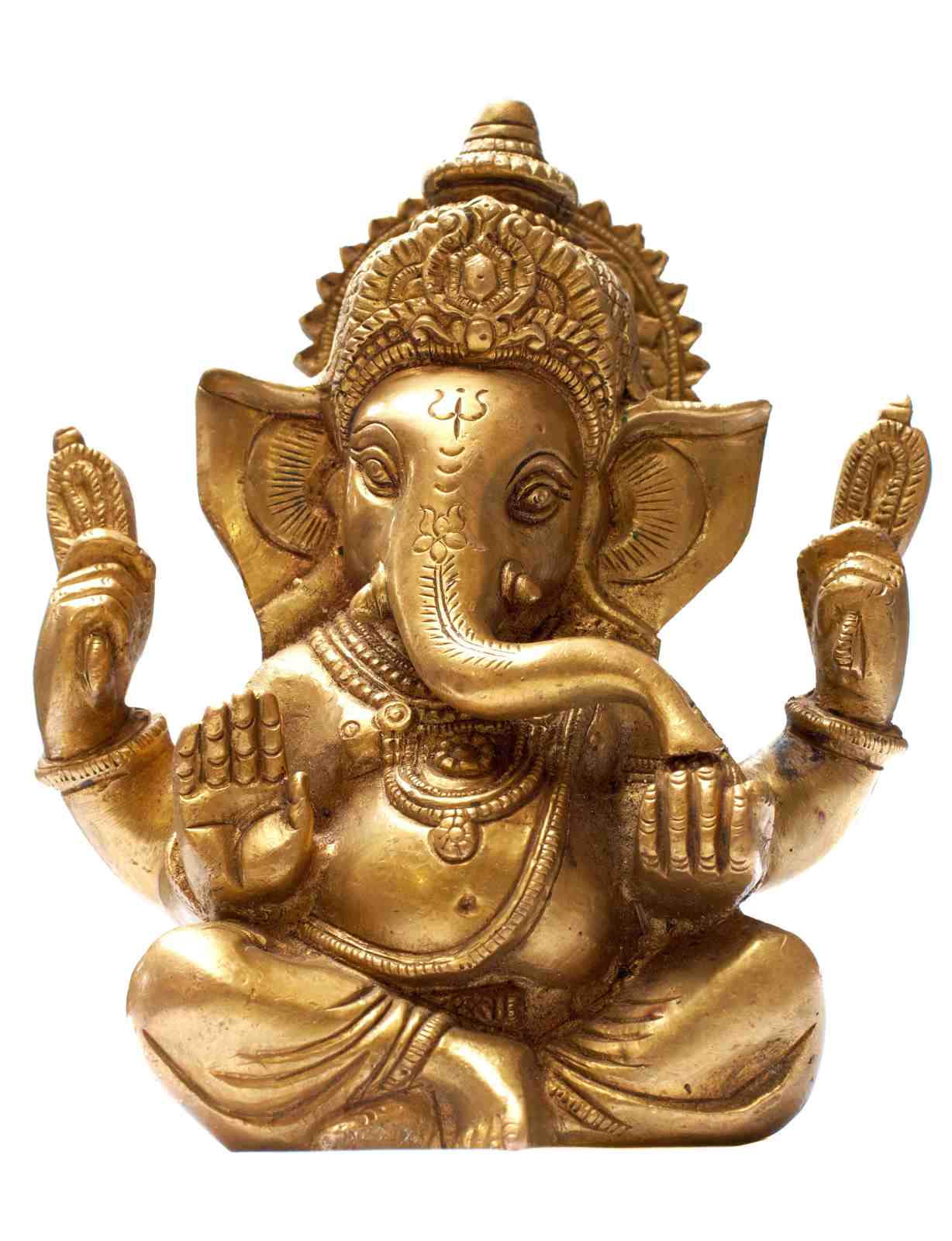 Exquisite Brass Ganesha Statue Wall Art