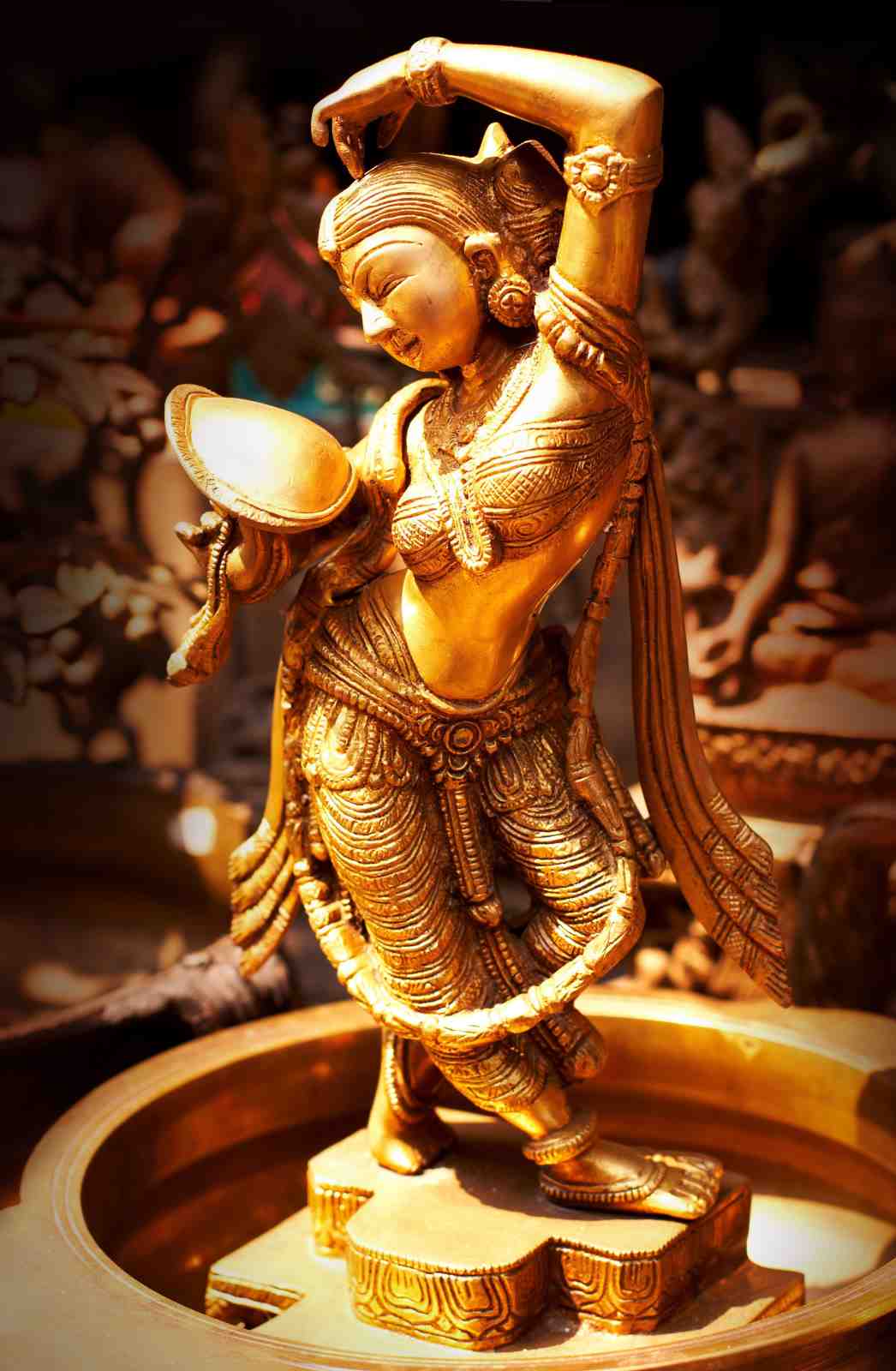 Golden Dancer Statue Wall Art Wall Art