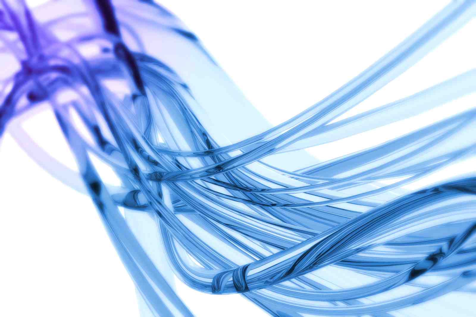 Abstract Blue Flowing Lines Wall Art