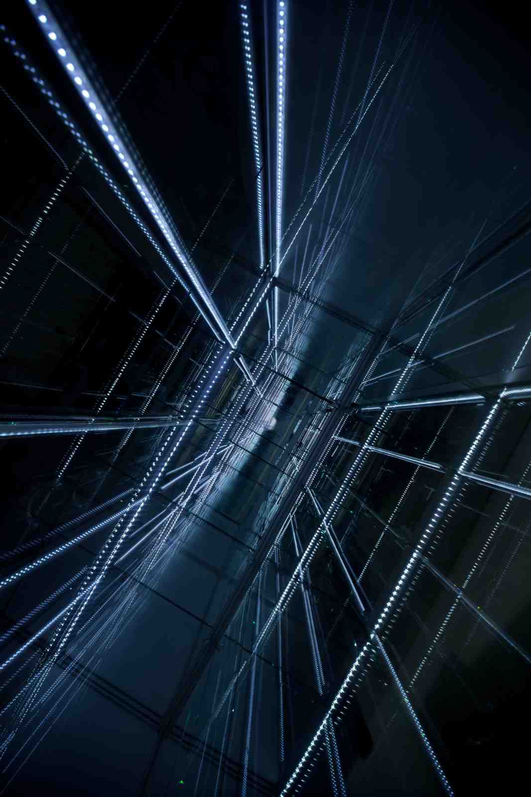 Geometric Light Grid Modern Abstract Wall Art