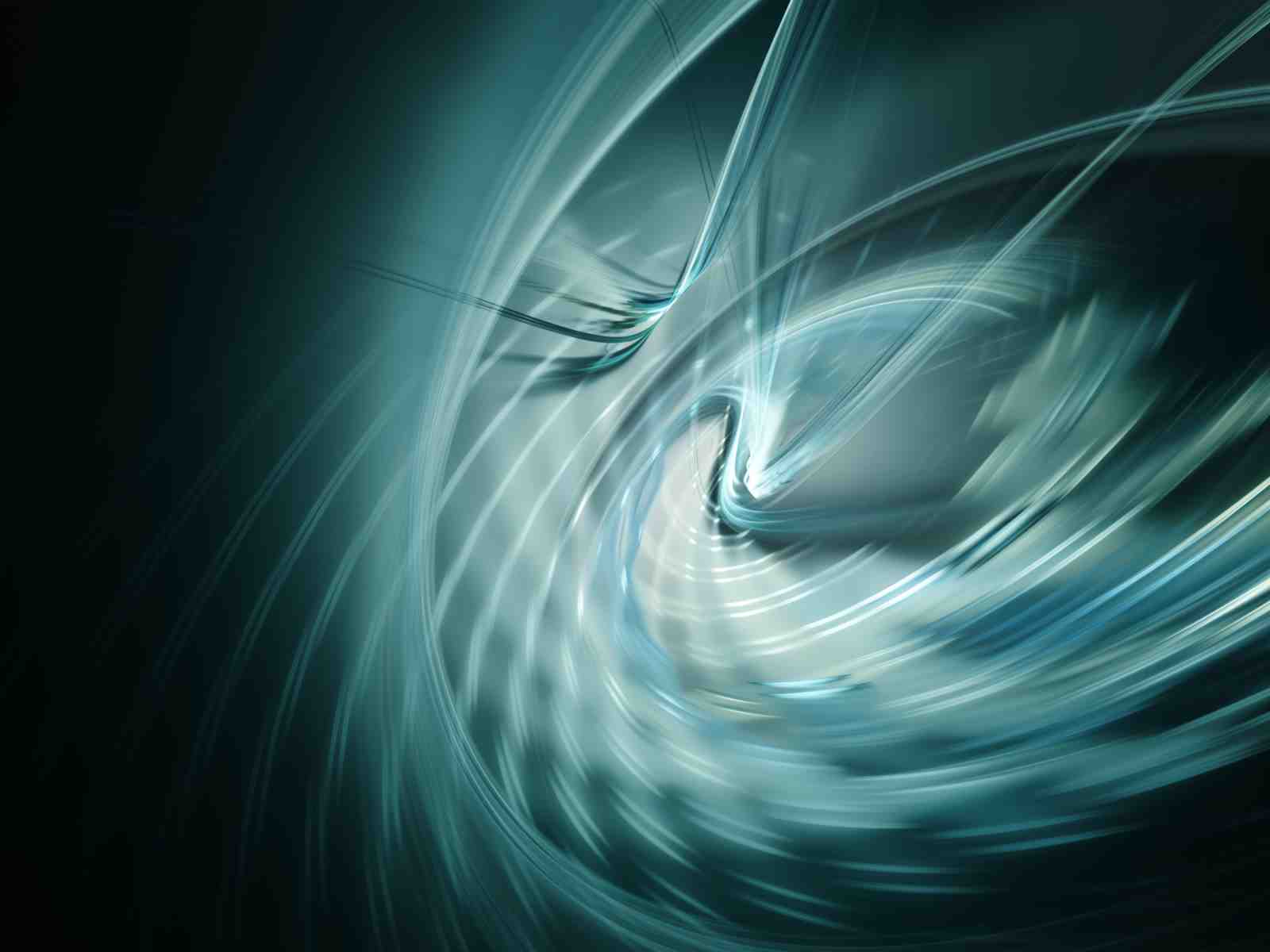 Abstract Teal Swirls Modern Art Wall Art
