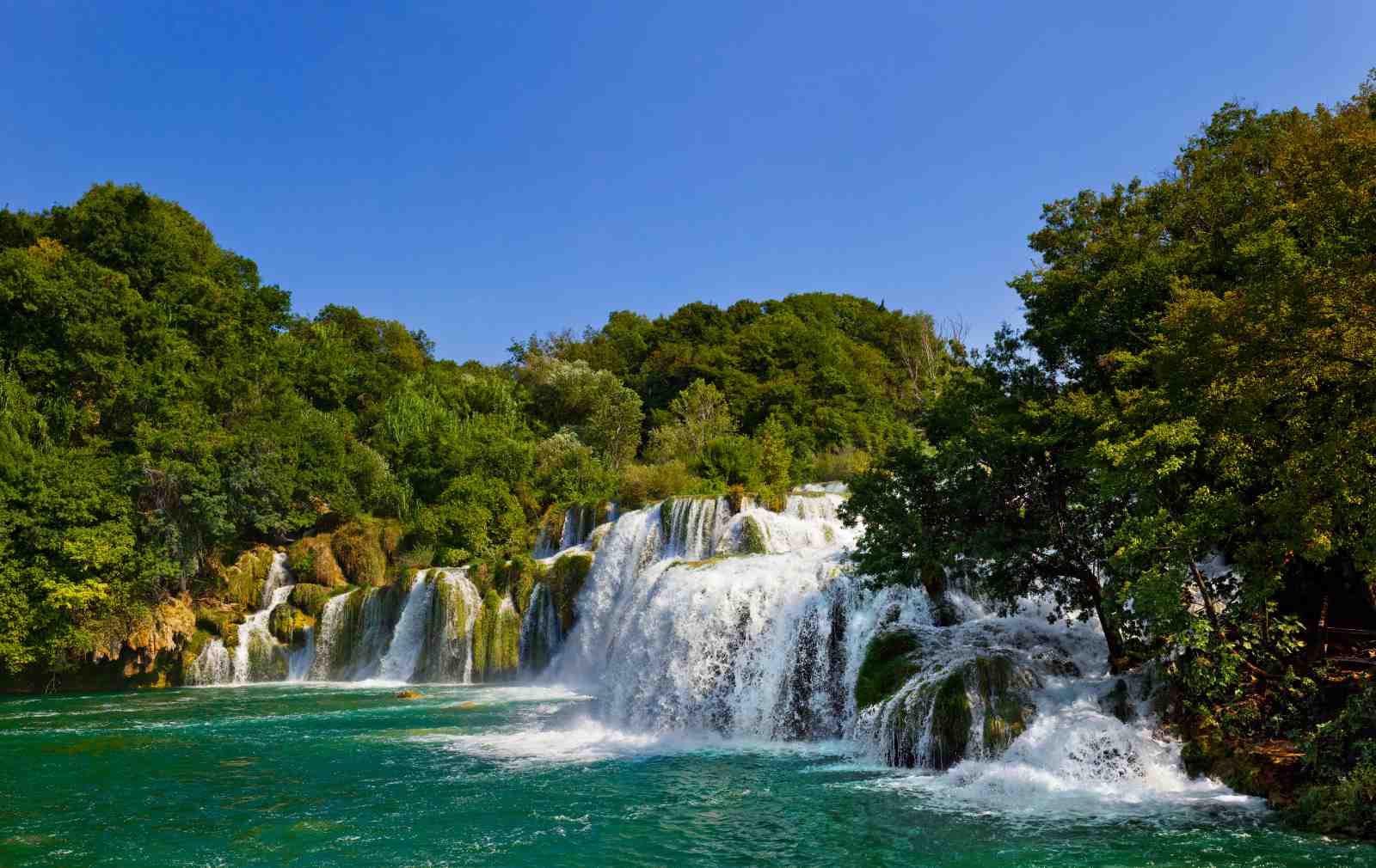 Serene Waterfall Emerald Waters Wall Art