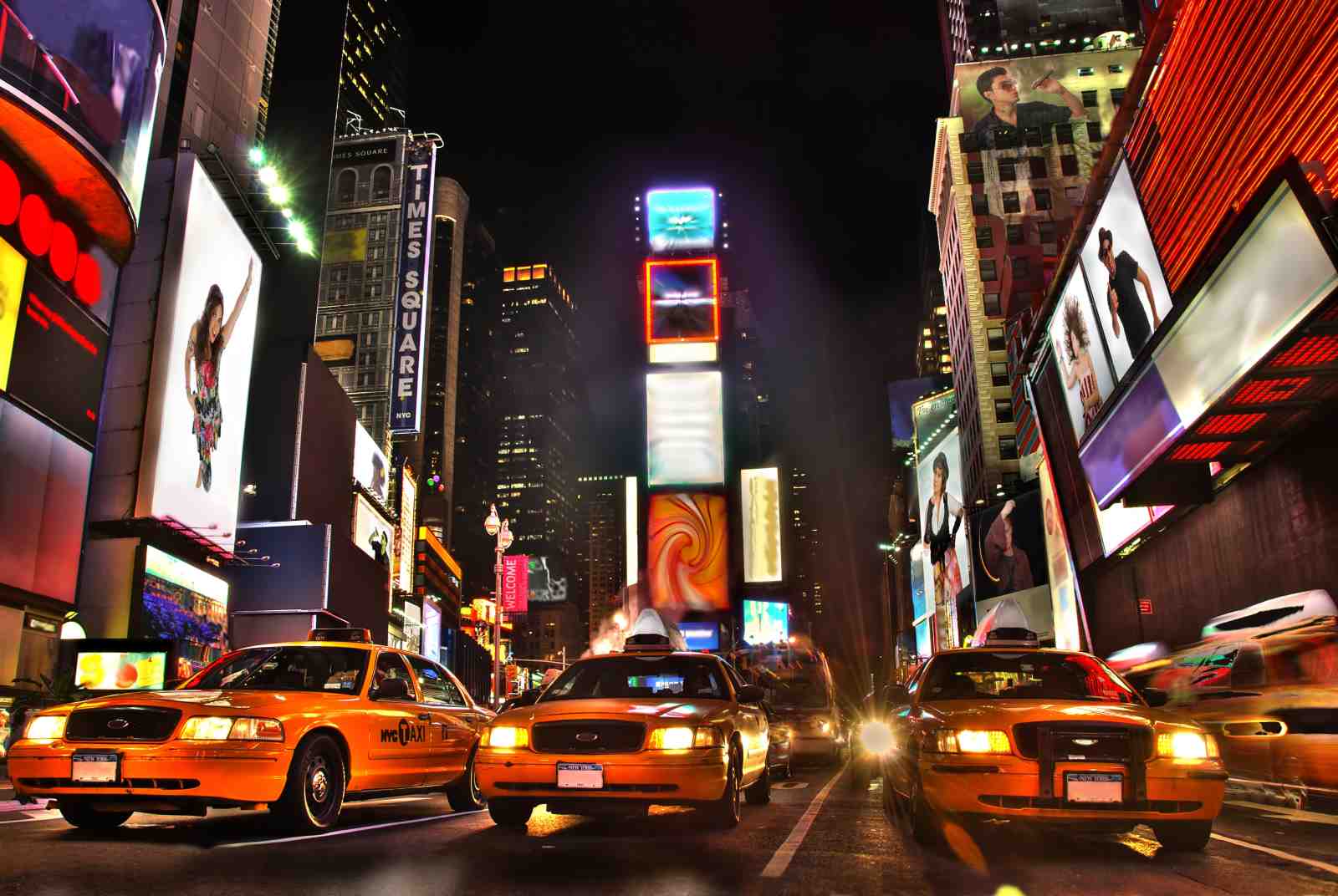 Times Square NYC Yellow Cab Wall Art