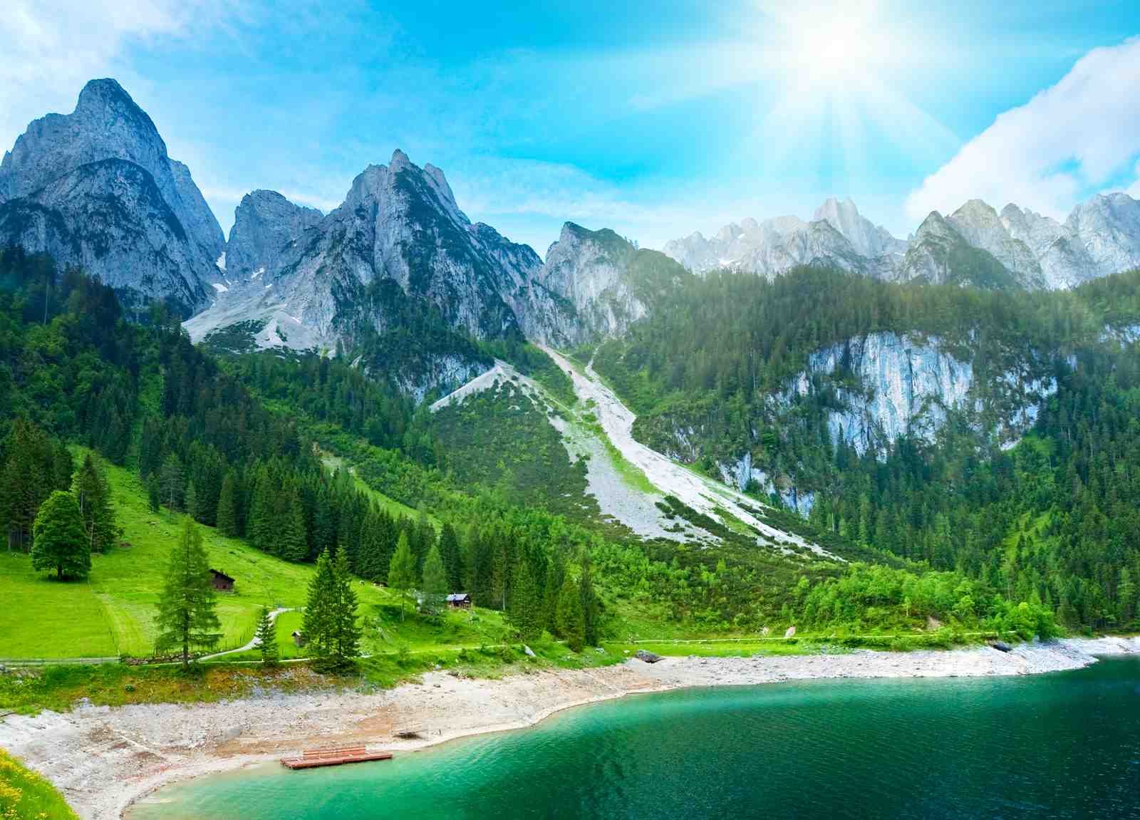 Serene Alpine Lake & Majestic Mountains Wall Art