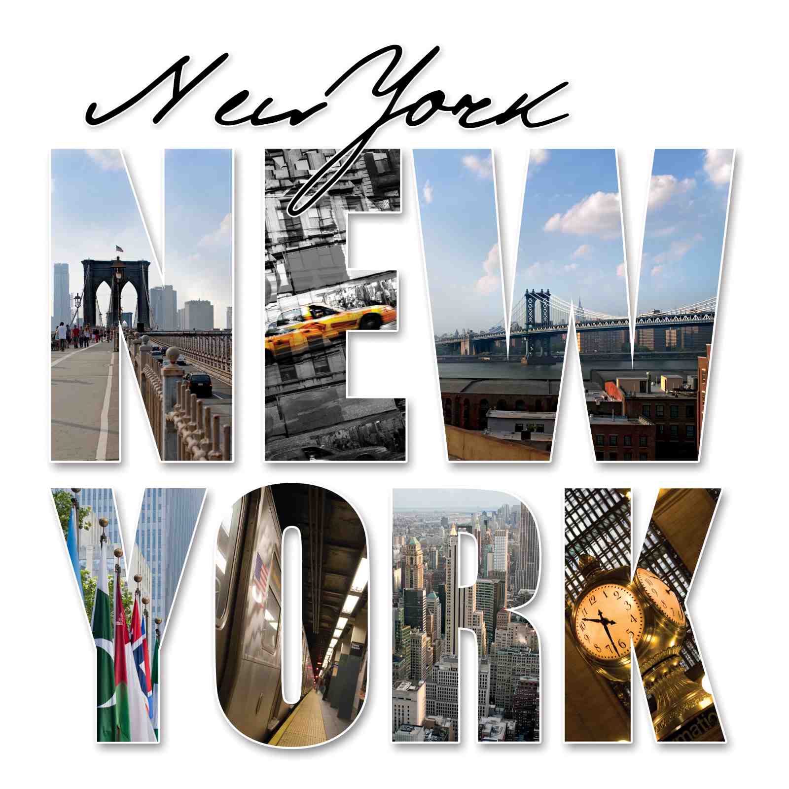 New York Cityscape Collage Wall Art