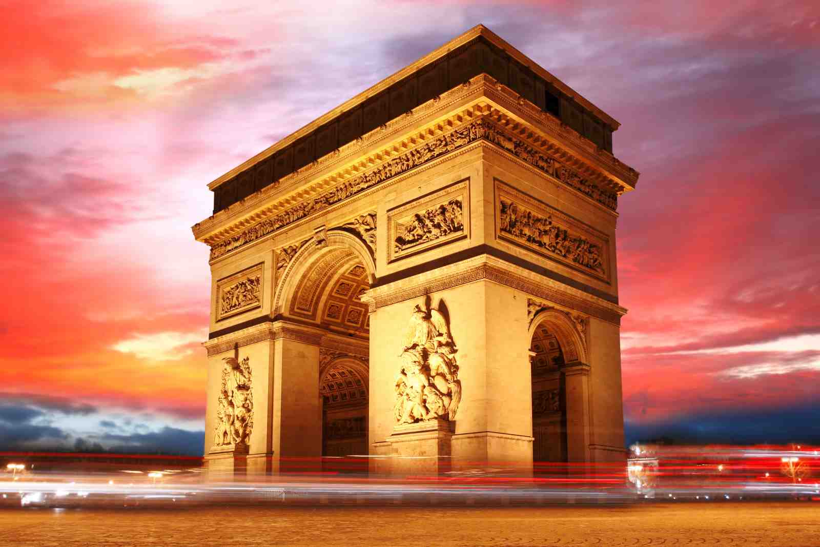 Paris Arc de Triomphe Sunset Wall Art