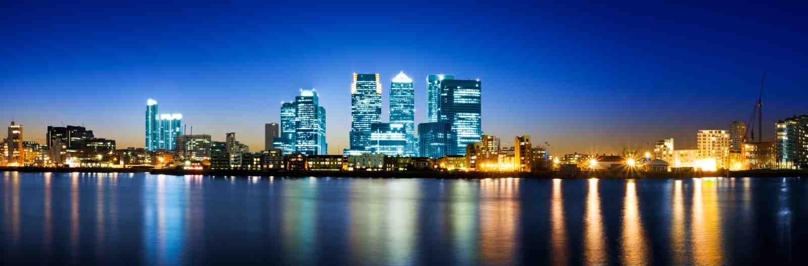 Modern Cityscape Night Skyline Wall Art