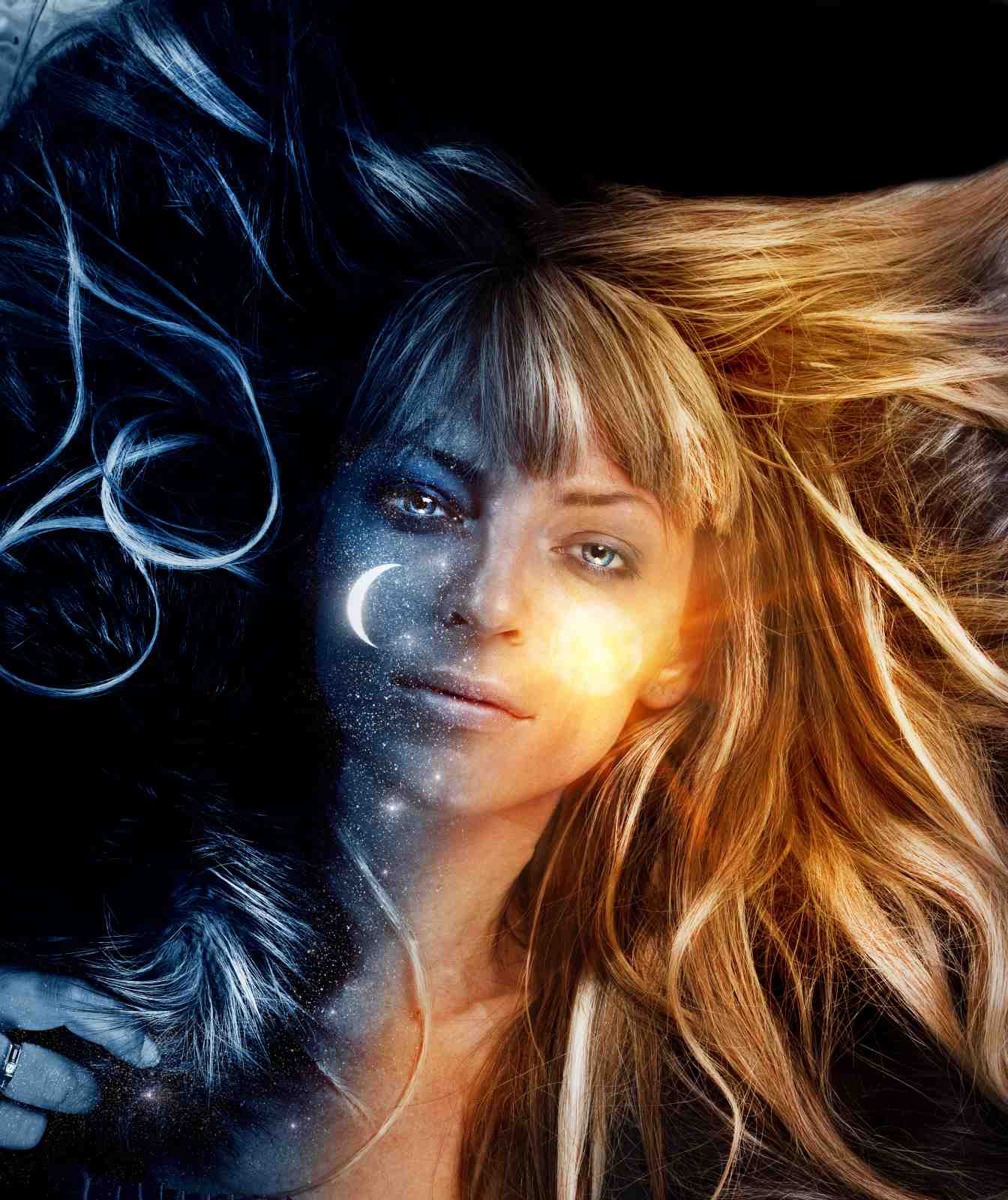 Celestial Duality Woman Wall Art