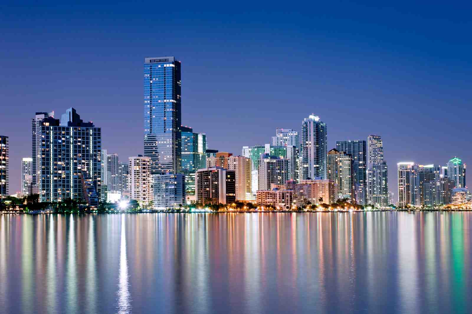 Vibrant City Skyline Reflection Wall Art