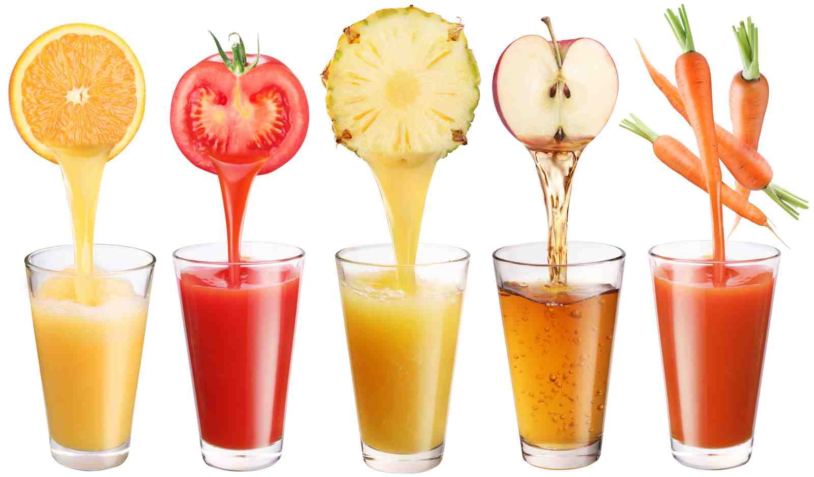 Vibrant Fruit Juices Pouring Wall Art