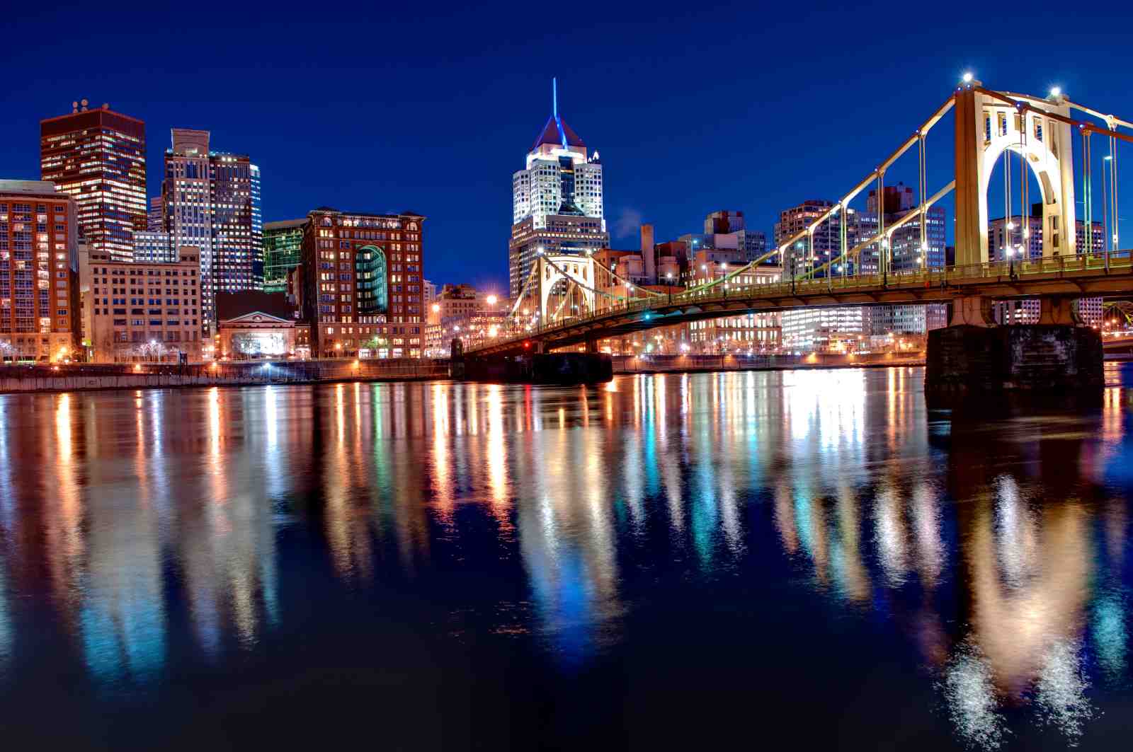 Pittsburgh Skyline at Night Wall Art