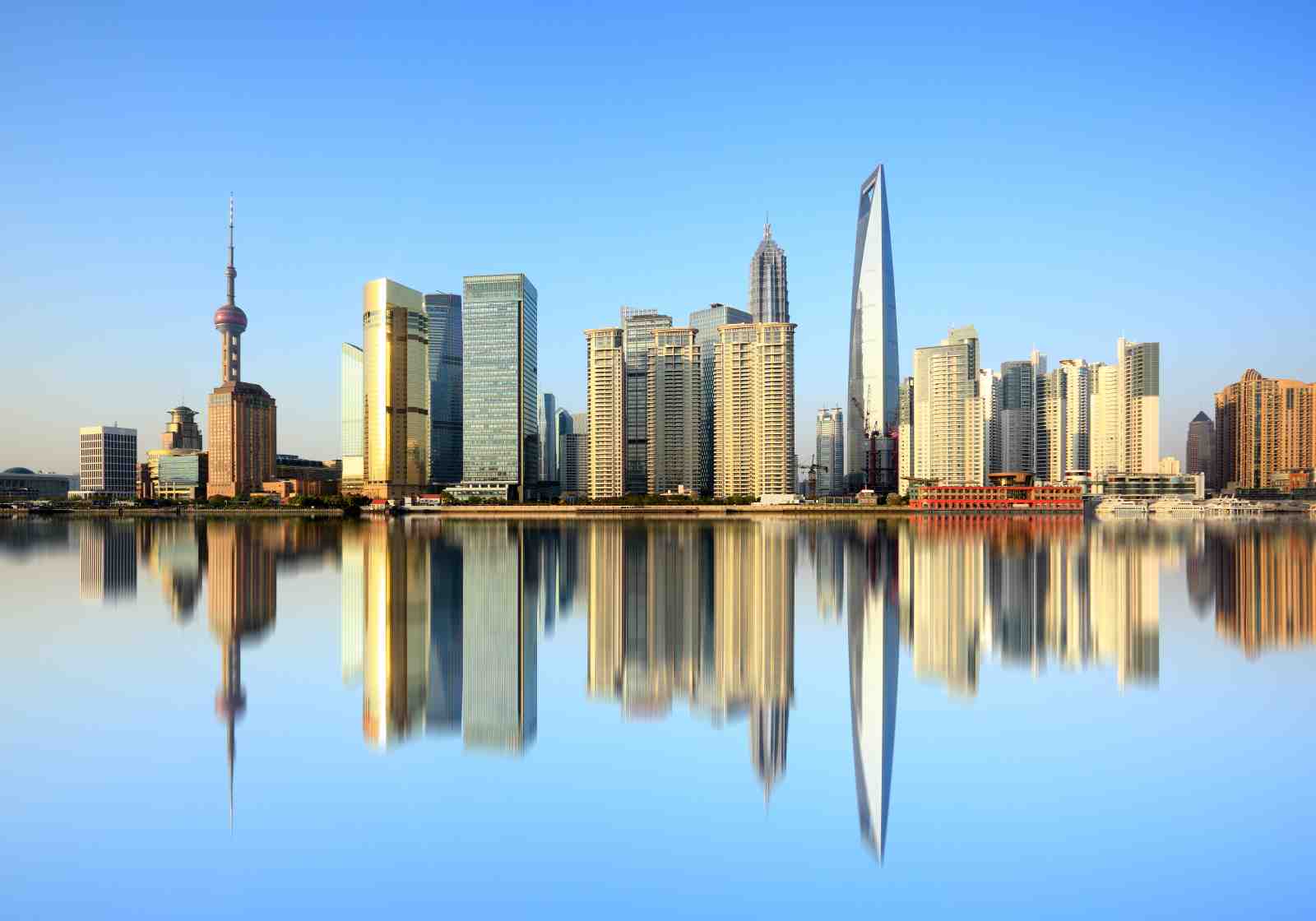 Shanghai Skyline Reflection Wall Art