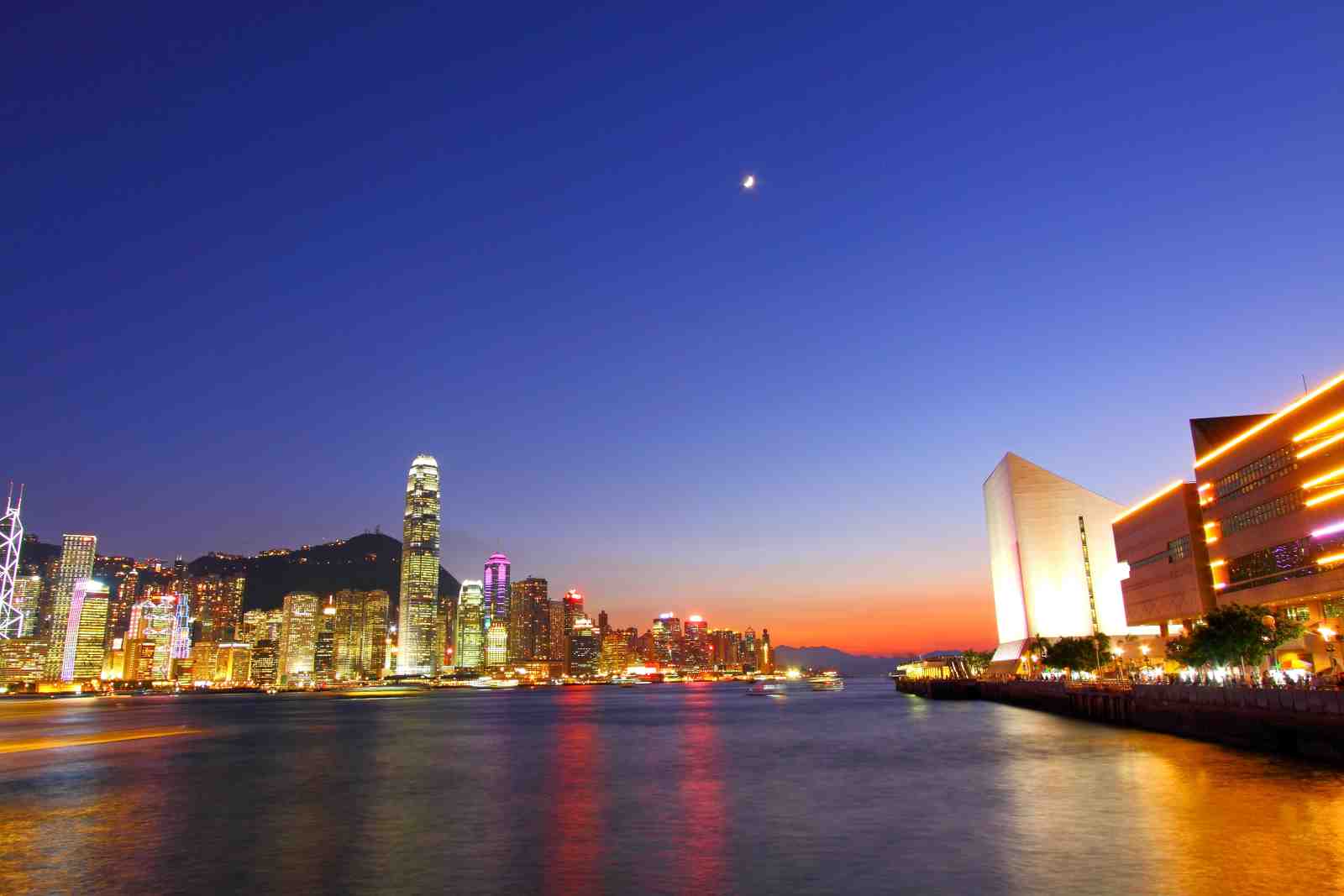 Vibrant Hong Kong Skyline Wall Art