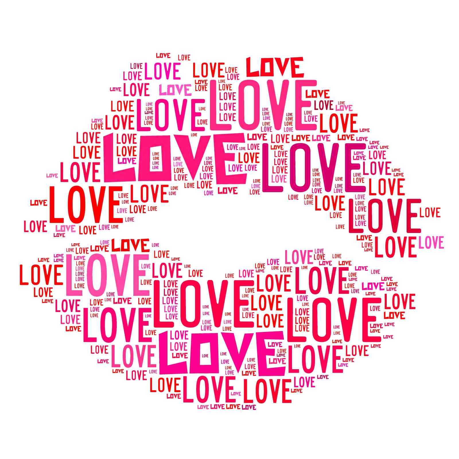 Heart of Love Word Cloud Wall Art