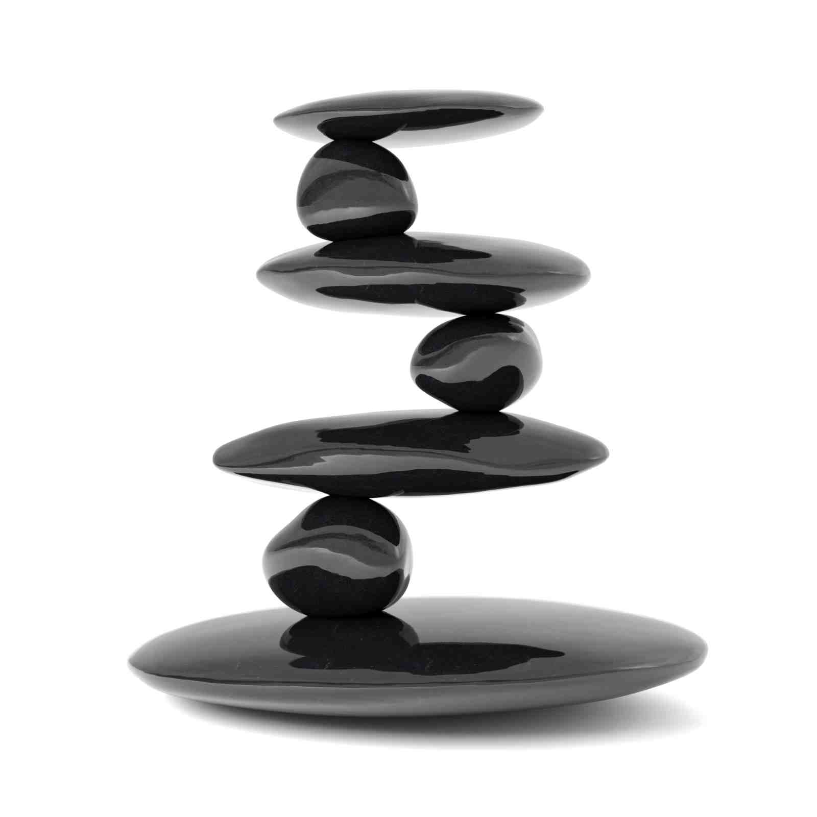 Zen Balance Stacked Stones Black Wall Art