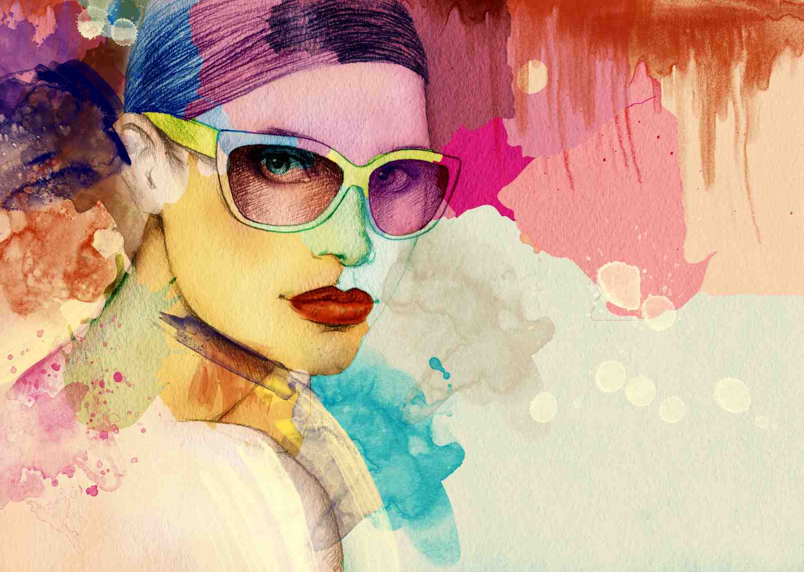 Vibrant Watercolor Woman Fashion Wall Art