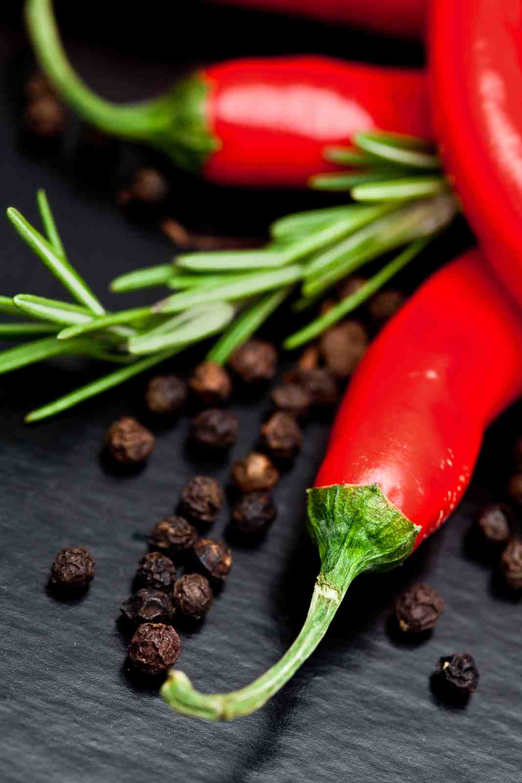 Vibrant Red Chili Pepper & Rosemary Wall Art