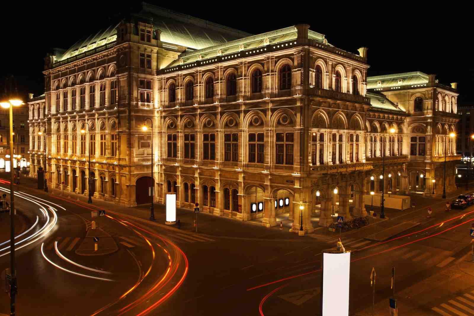 Vienna Opera House Night Cityscape Wall Art