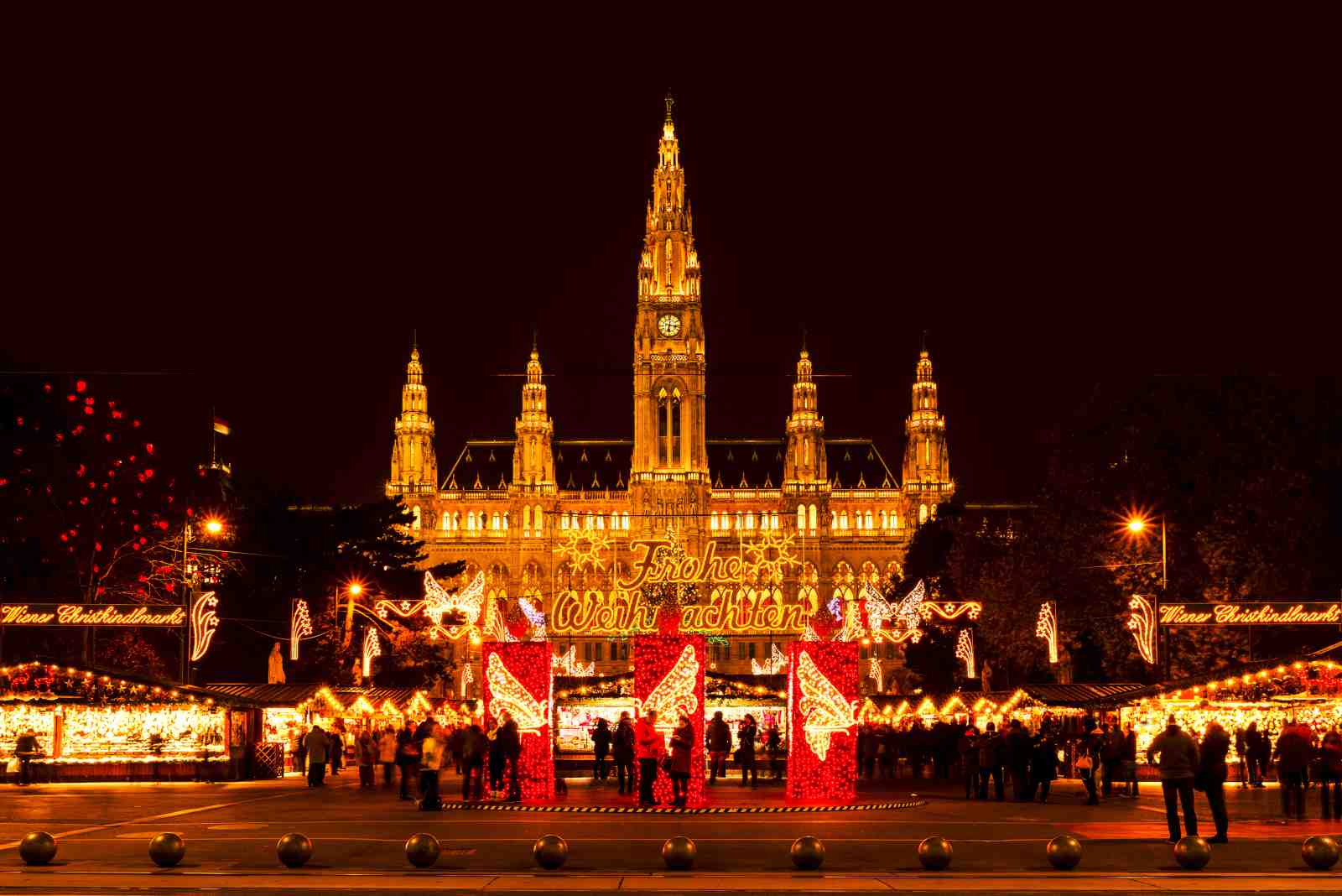 Vienna Christmas Market Nightscape Wall Art