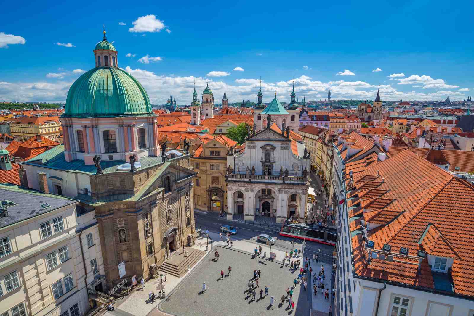 Prague Cityscape Dome & Rooftops Wall Art